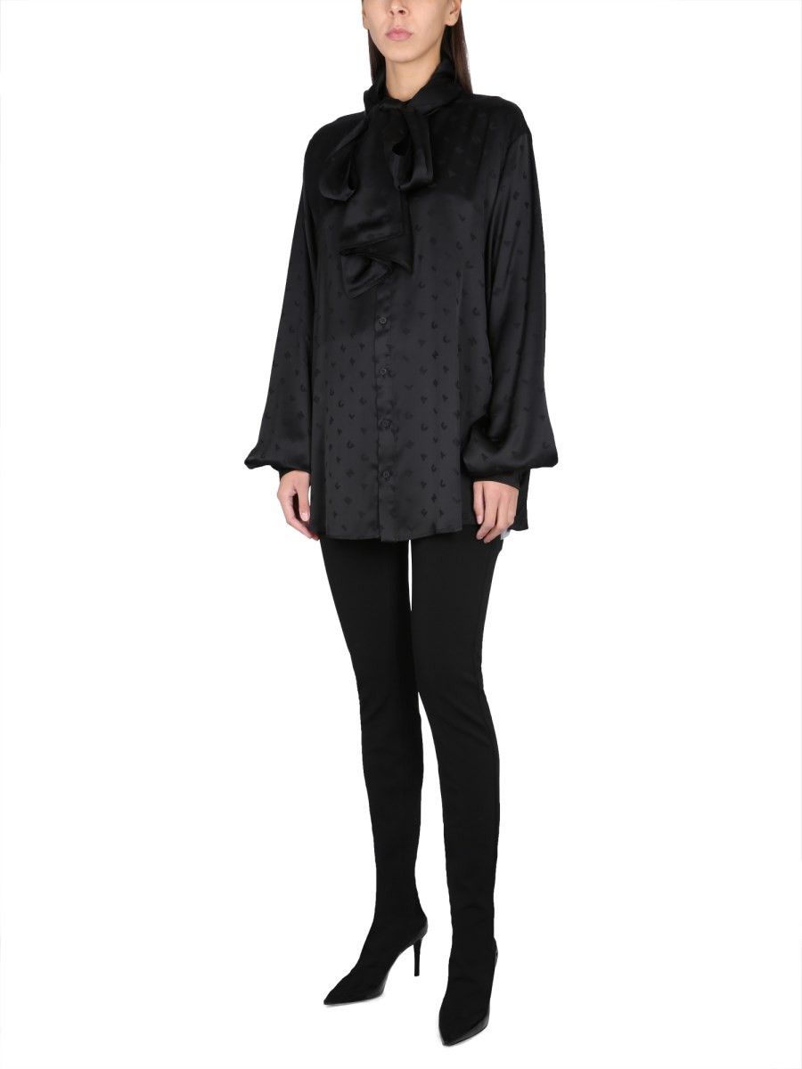 Balenciaga o1y0625 Patterned Shirt in Black Size M / US 6-8 / IT 42-44 - 4 Thumbnail