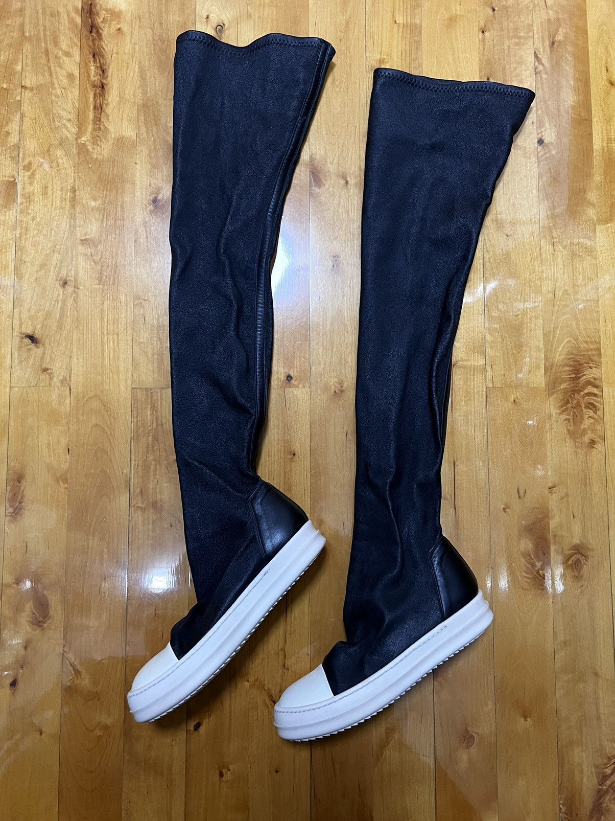 Rick Owens Rick owens mainline leather thigh high stocking sz35.5 Size US 5.5 / IT 35.5 - 3 Thumbnail