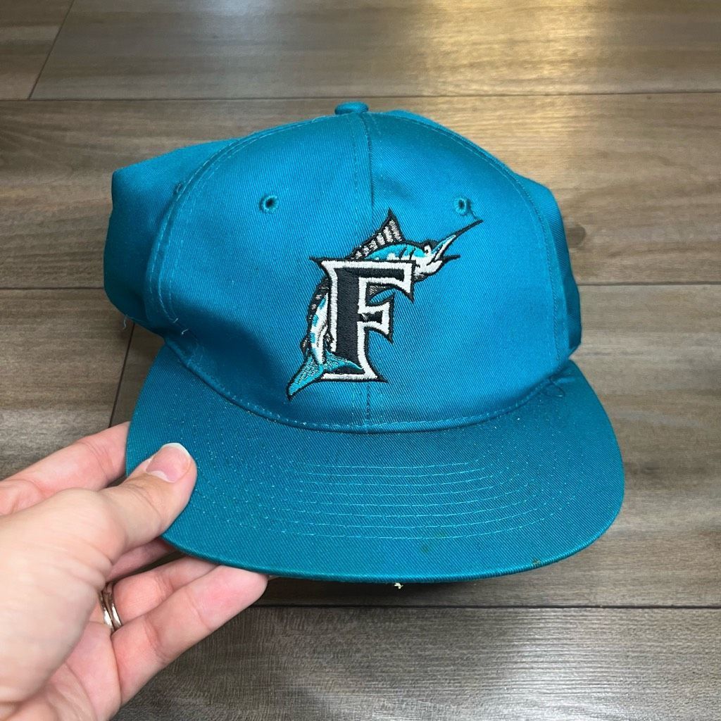 MLB Vintage Florida Marlins Blue SnapBack Hat OS Size ONE SIZE - 1 Thumbnail