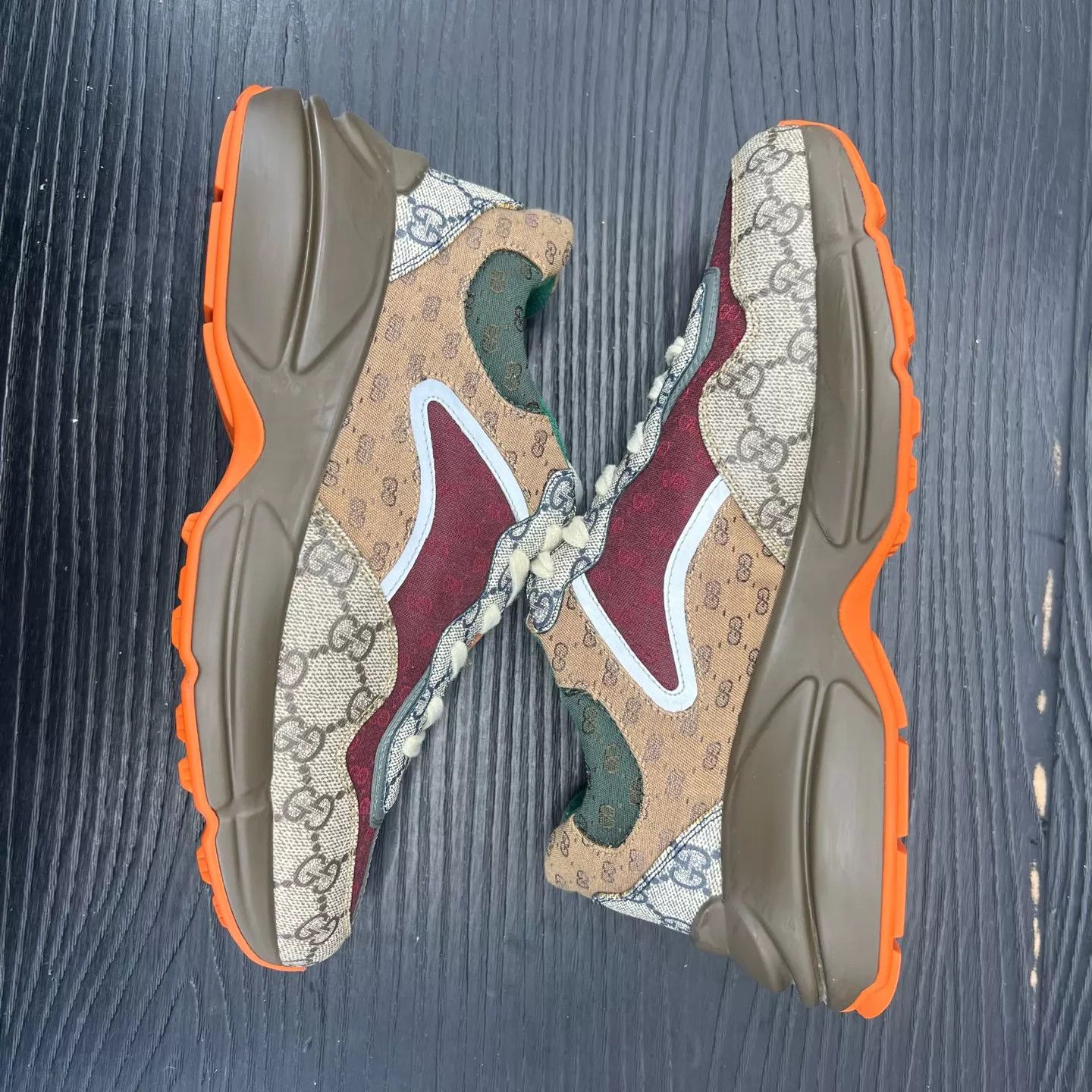 Gucci Gucci Rhyton Women's Brown Full Print Sneakers 36.5 New Size US 6 / IT 36 - 8 Thumbnail