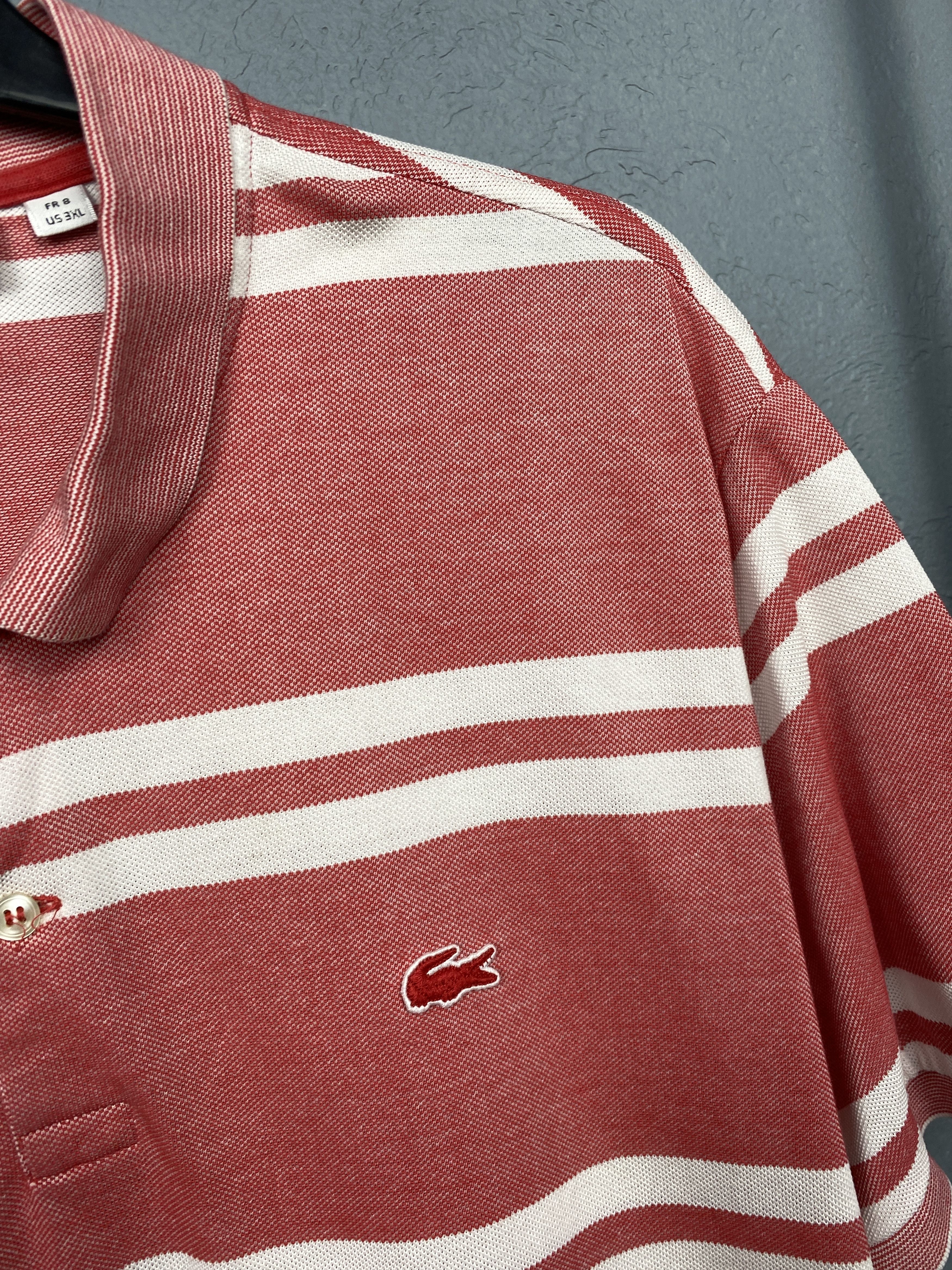 Lacoste Lacoste Vintage Mens Striped Polo Shirt Size US XXL / EU 58 / 5 - 3 Thumbnail