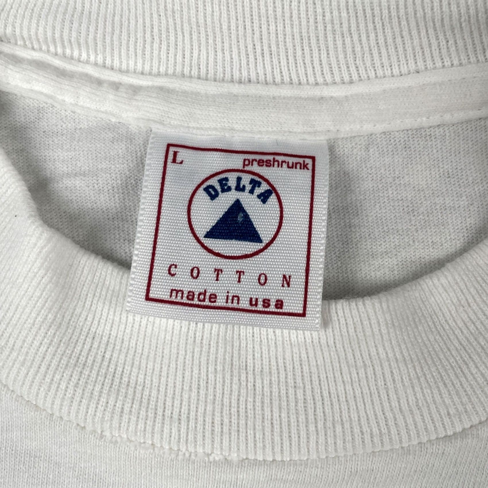 Delta VINTAGE Delta Shirt Mens Large White 90s USA Nature Artwork Fragile Earth Common Threads, T-Shirt, Crew Neck, Long Sleeve, Graphic Print Size US L / EU 52-54 / 3 - 7 Thumbnail