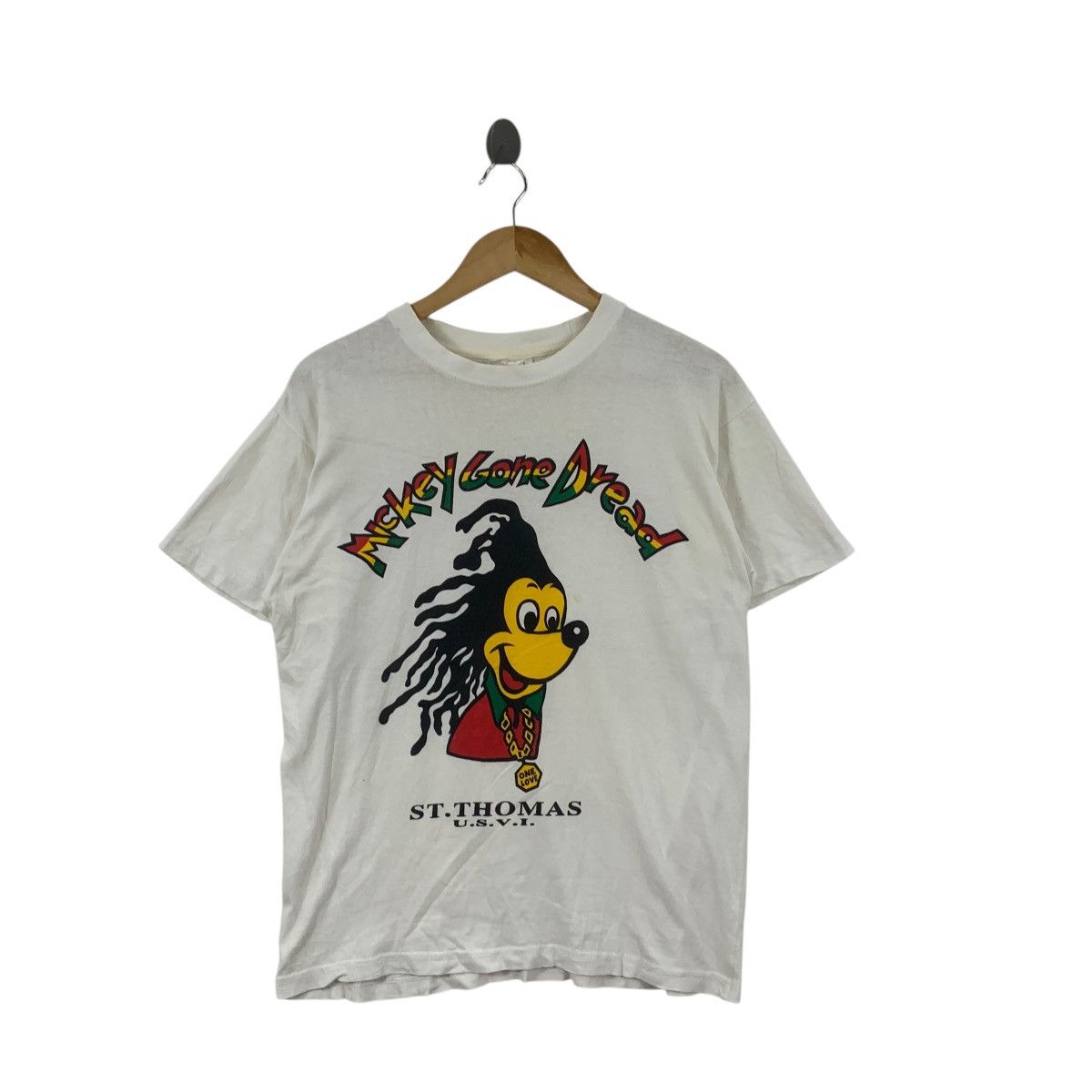 Mickey Mouse Vintage MICKEY MOUSE RASTA Dreadlock Reggae Tee Shirt Top Size US M / EU 48-50 / 2 - 4 Thumbnail