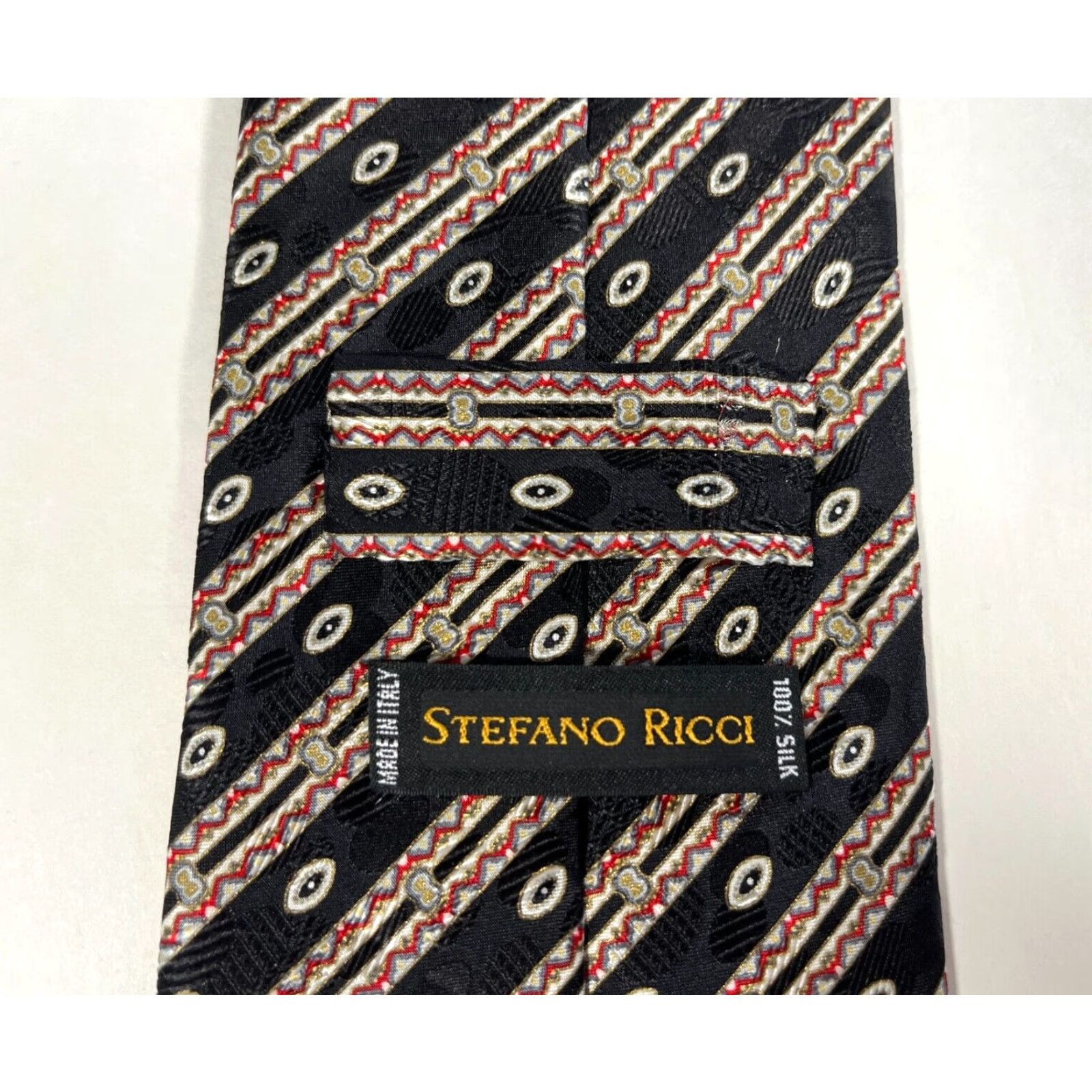 Stefano Ricci Stefano Ricci Men’s Silk Tie Striped Geometric Made in Italy Size ONE SIZE - 7 Thumbnail