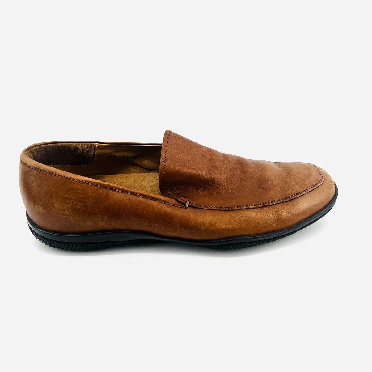Prada Prada Men’s Brown Leather Loafers Shoes 7.5 Y2K Rubber Sole Size US 7.5 / EU 40-41 - 8 Thumbnail