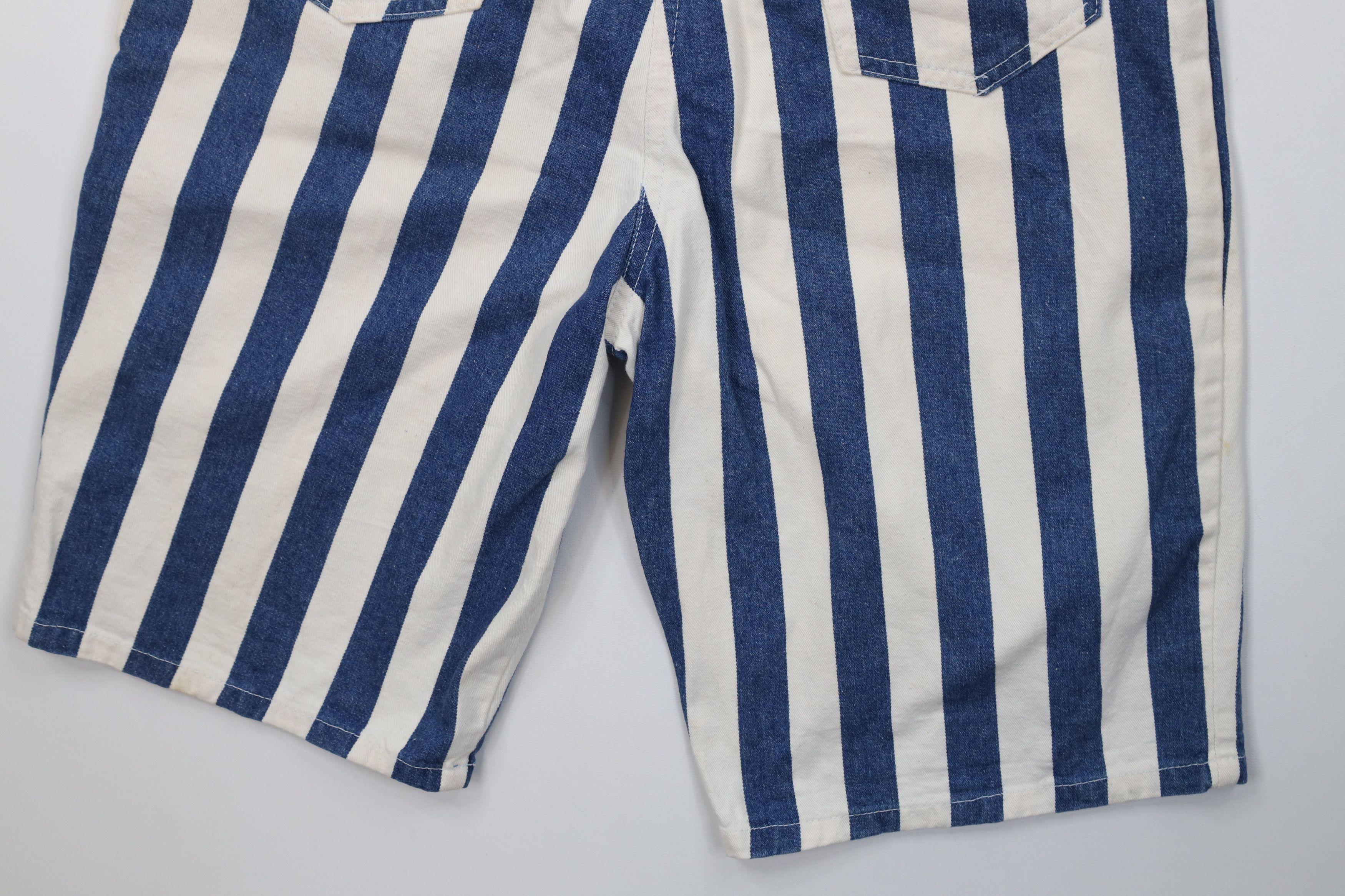 Vintage Vintage 90s Streetwear Baggy Striped Denim Shorts USA Size 28" / US 6 / IT 42 - 12 Thumbnail