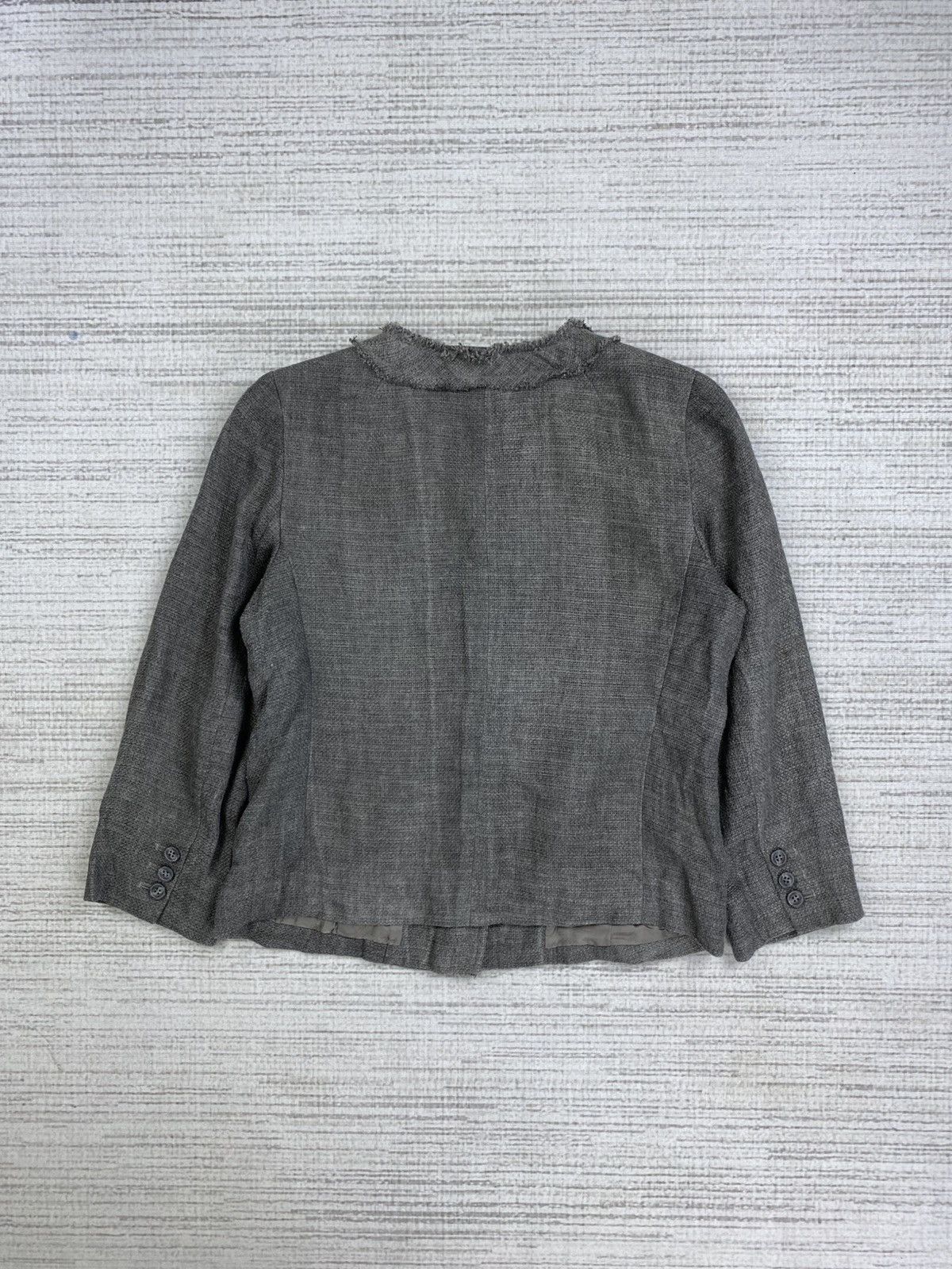 Designer × Vintage × yoshie inaba Vintage L’equipe Yoshie Inaba Japan Linen Fringe Jacket Size M / US 6-8 / IT 42-44 - 2 Thumbnail