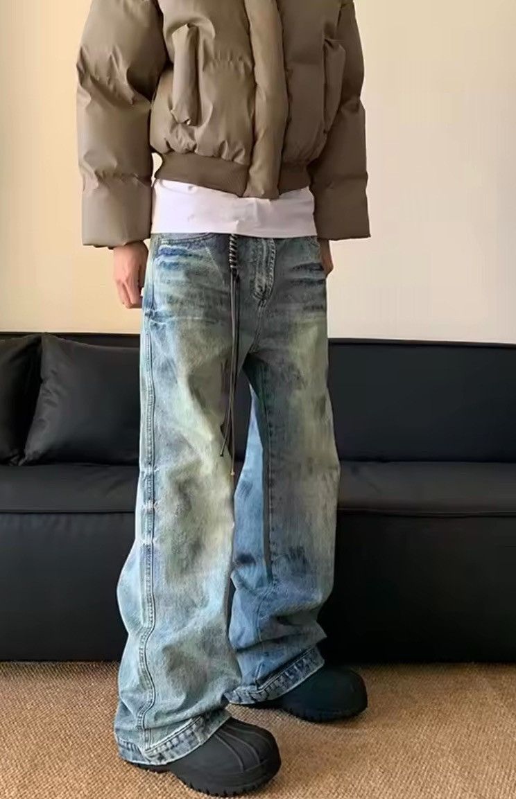 Jean × Vintage Painted Baggy Washed Denim Jeans Size US 33 - 5 Thumbnail