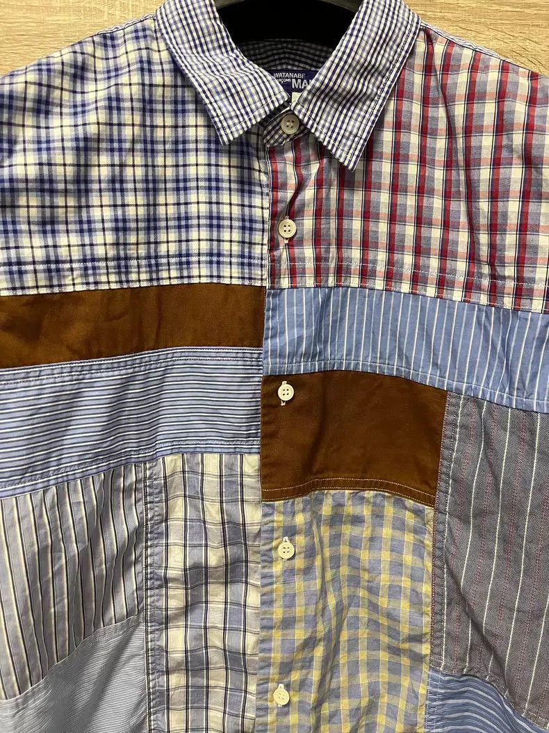 Junya Watanabe JUNYA WATANABE Patchwork Short Sleeve Shirt Size US L / EU 52-54 / 3 - 3 Thumbnail