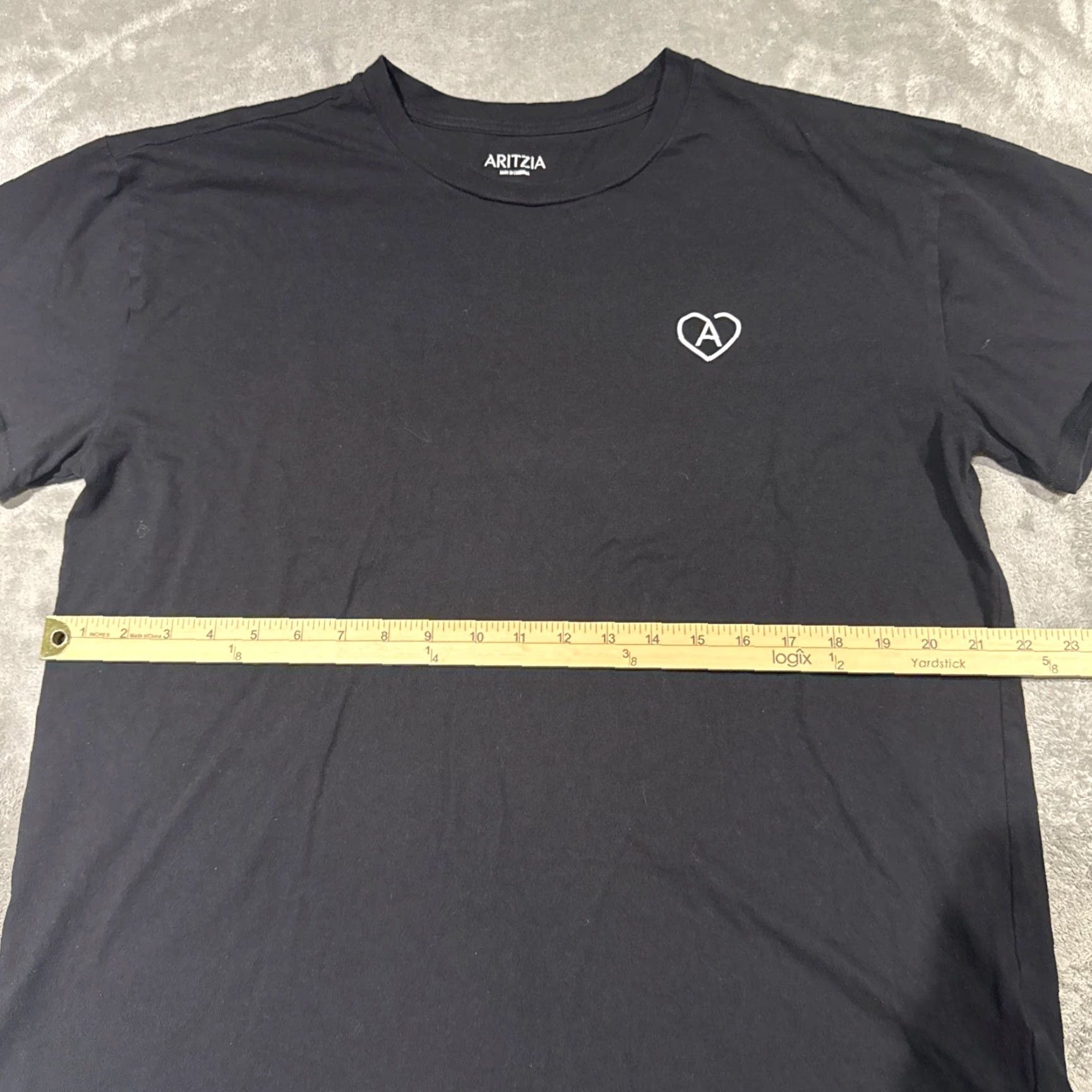 Aritzia ARITZIA T-Shirt Black 1X Women Cotton Heart Motif Thank You Shirt Size XL / US 12-14 / IT 48-50 - 5 Thumbnail