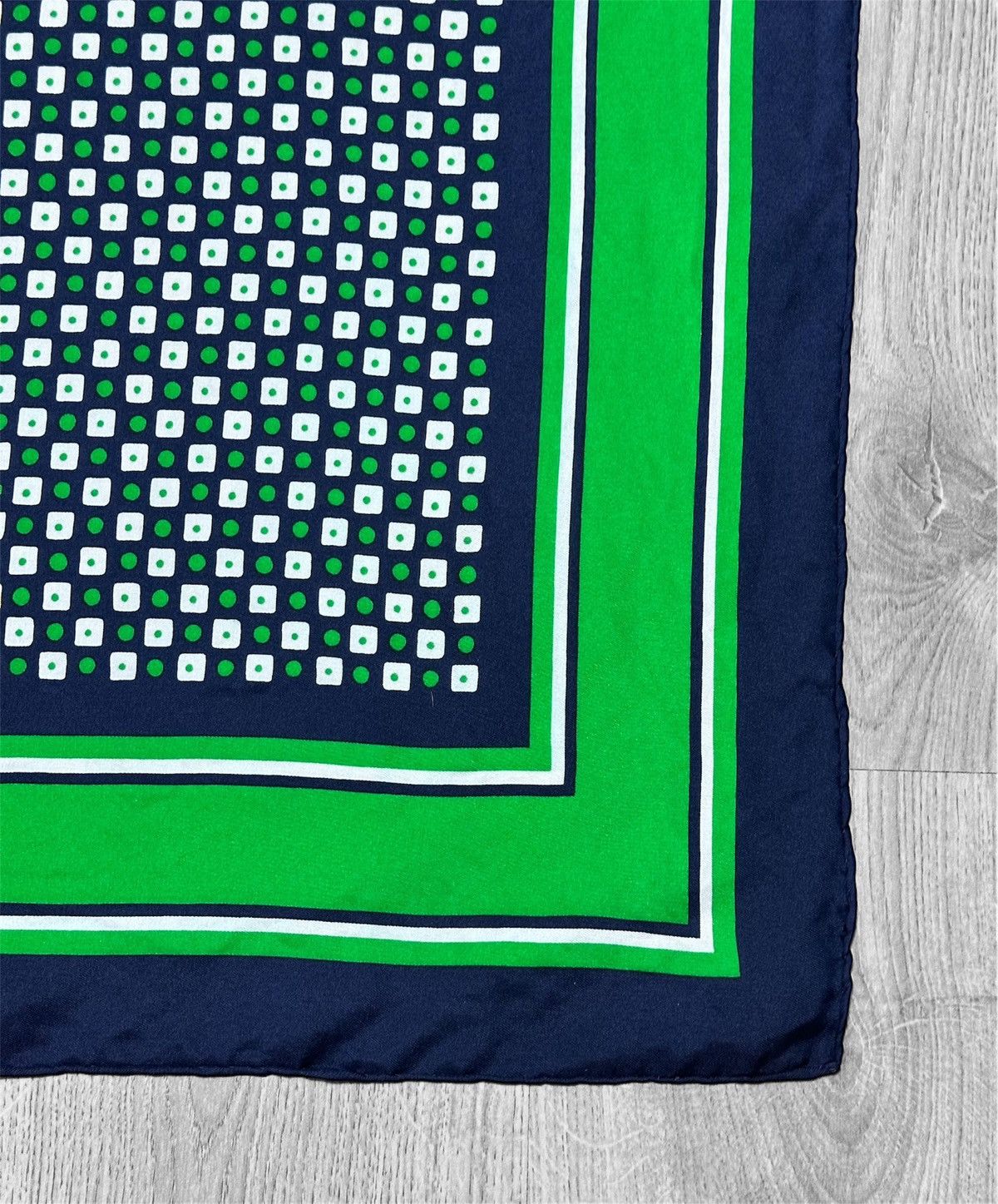 Yves Saint Laurent YSL Yves Saint Laurent Silk Scarf 86x84 cm Blue Green Square Size ONE SIZE - 6 Thumbnail