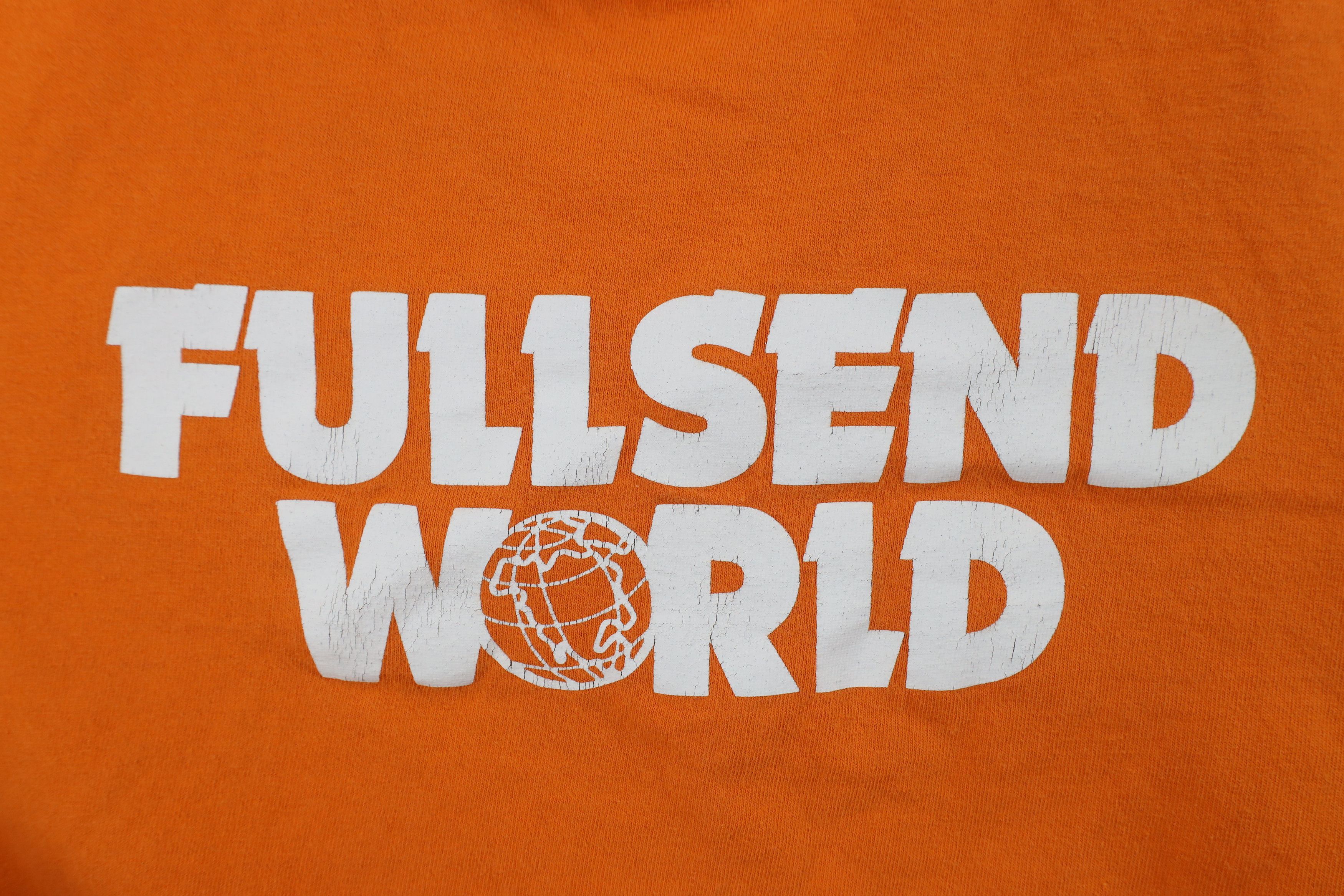 Vintage Streetwear Nelk Boys Full Send World T-Shirt Orange Size US M / EU 48-50 / 2 - 4 Thumbnail