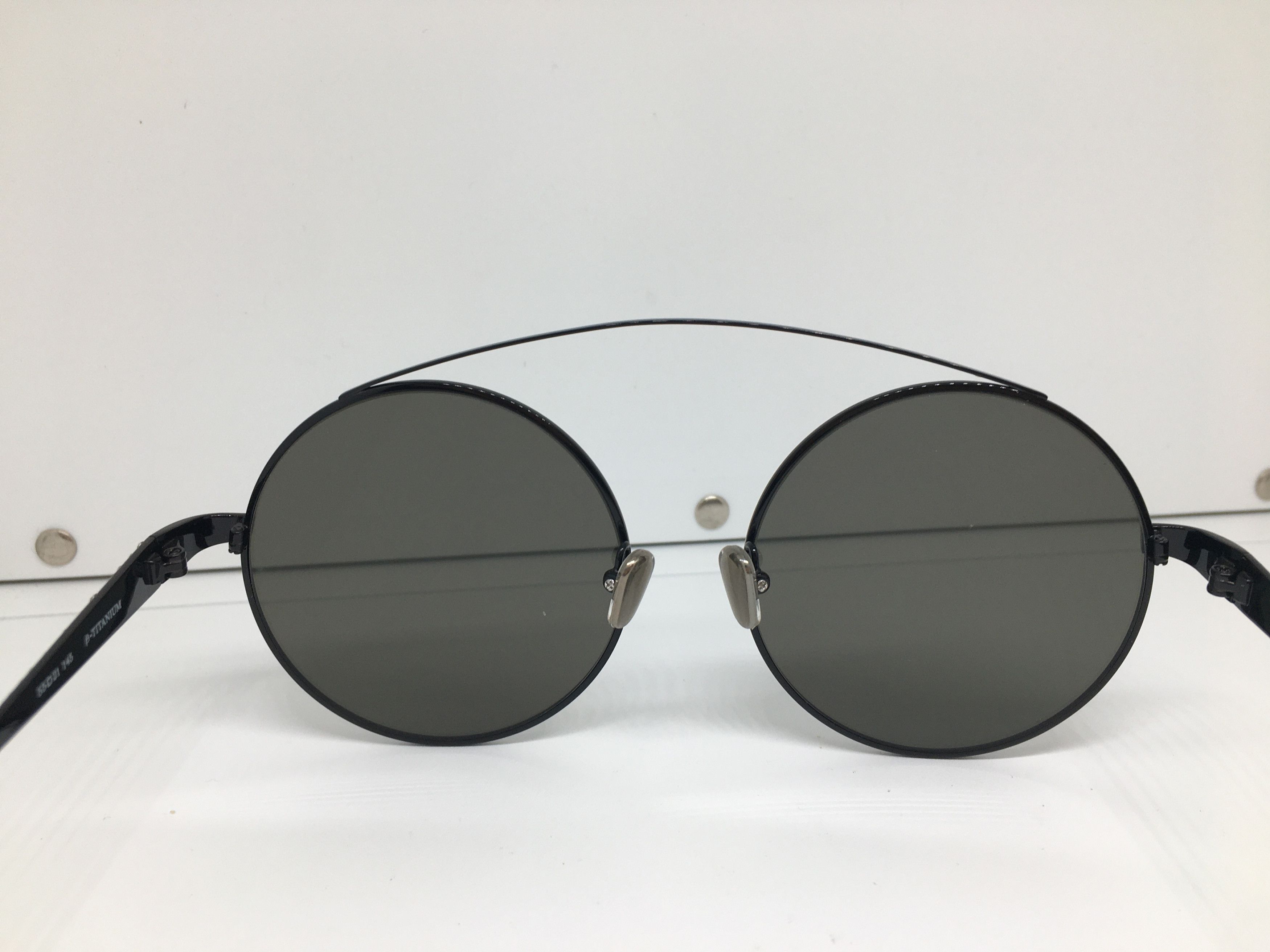 Linda Farrow Linda Farrow Black Titanium Round Sunglasses Frame Size ONE SIZE - 5 Thumbnail