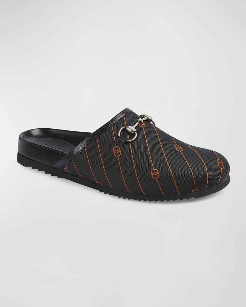 Gucci o1s1wg110225 Slipper With Horsebit in Black & Orange Size US 14 / EU 47 - 2 Thumbnail