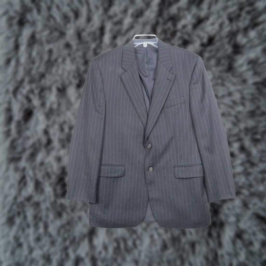 Ralph Lauren Lauren Ralph Lauren Suit Jacket Mens 42R Gray Pinstripe Wool Two Button Canada Size 42R - 1 Thumbnail