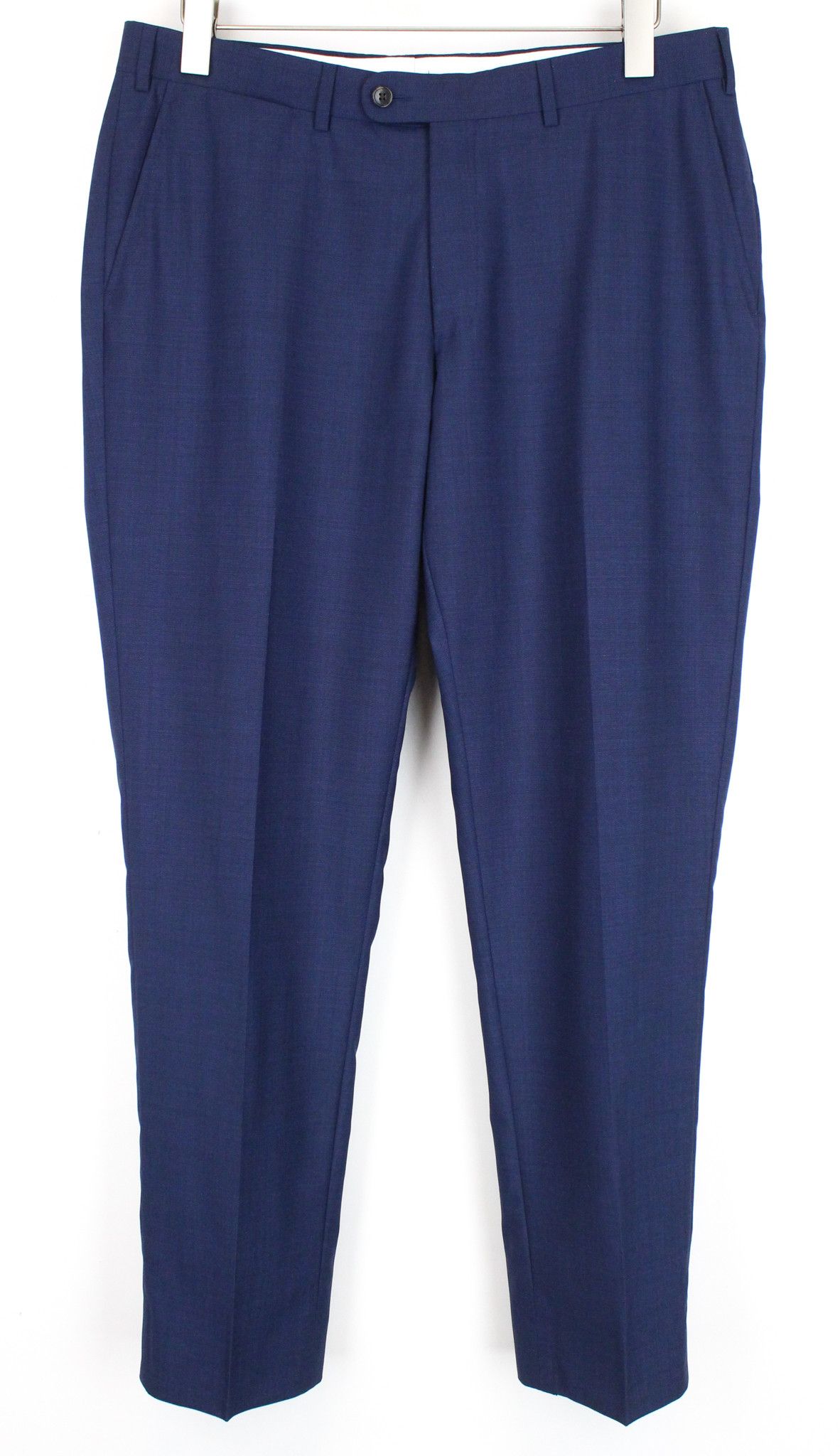 Suitsupply BRESCIA UK34R Blue Wool Pleated Trousers 66864 Size US 34 / EU 50 - 1 Thumbnail