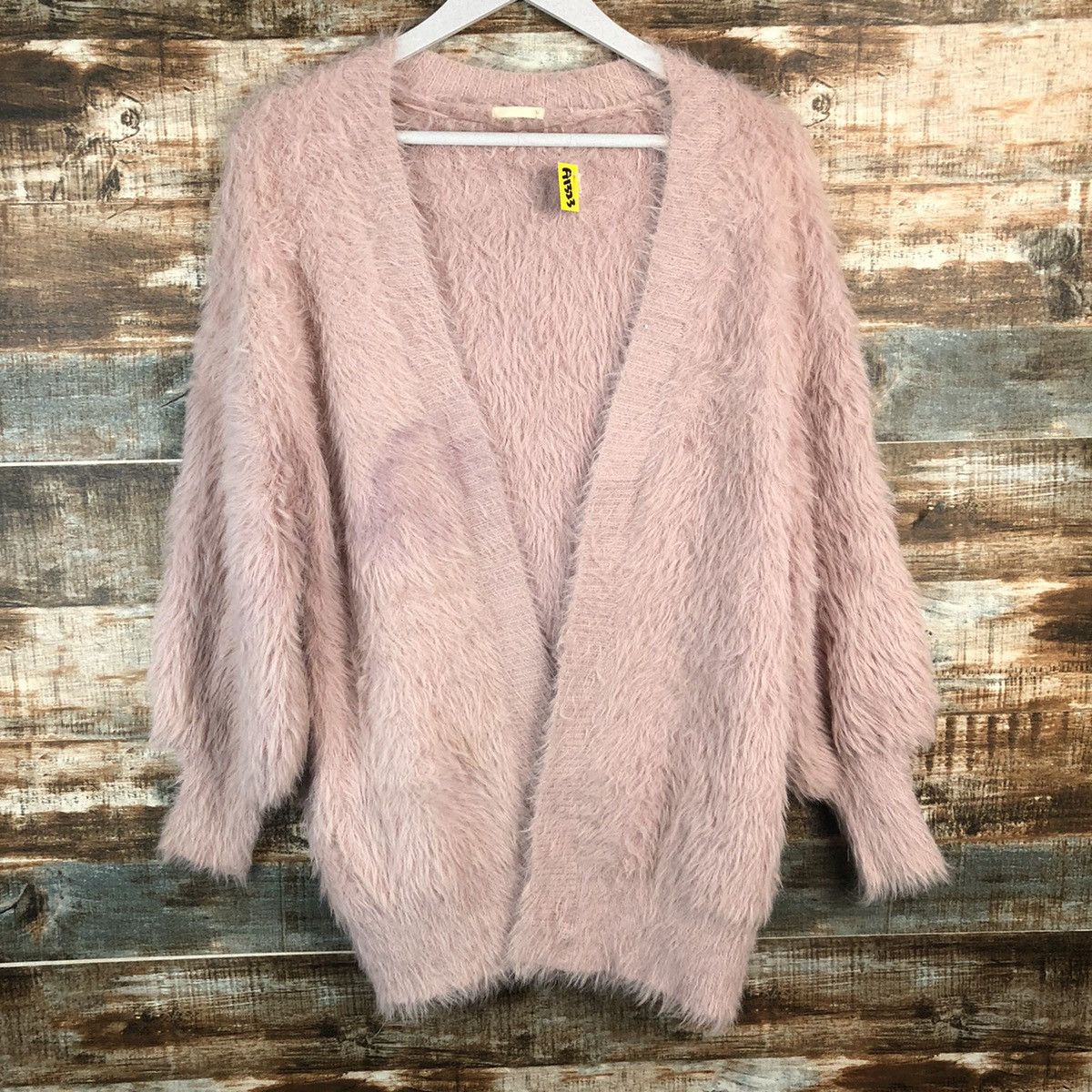 GU GU Pink Cardigan mohair shaggy fur Knitwear #A1323 Size M / US 6-8 / IT 42-44 - 3 Thumbnail