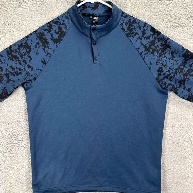 Adidas Adidas Pullover Shirt Adult Medium Blue Colorblock Quarter Snap Activewear Mens Size US M / EU 48-50 / 2 - 2 Thumbnail