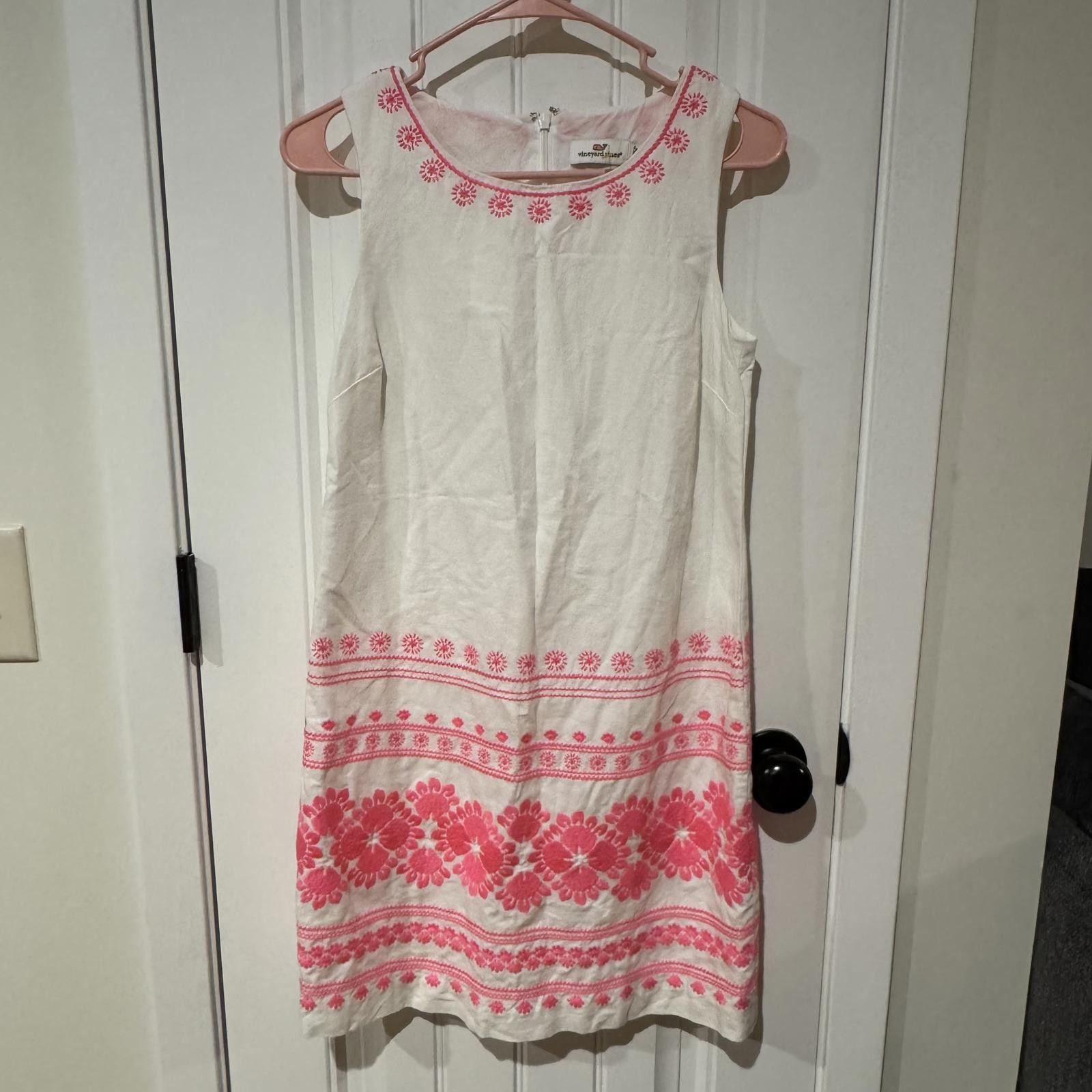 Vineyard Vines Vineyard Vines Hot Pink- Linen blend Dress-Size 0 Size XS / US 0-2 / IT 36-38 - 1 Thumbnail