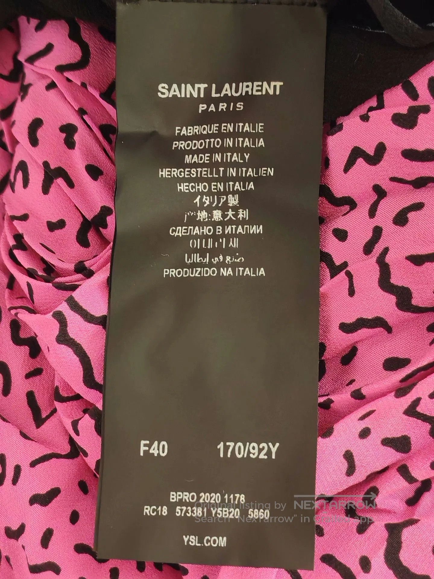 Saint Laurent Paris Saint Laurent Pink Leopard Print Dress. Size M / US 6-8 / IT 42-44 - 6 Thumbnail