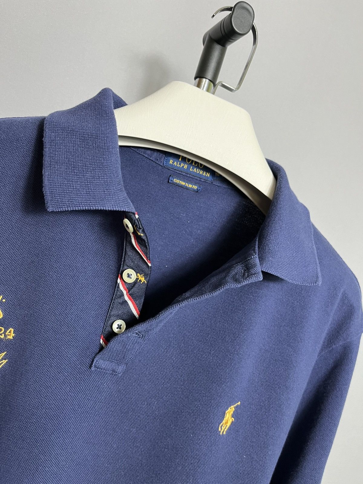 Polo Ralph Lauren × RRL Ralph Lauren × Ralph Lauren RL 1924 Classic Polo Shirt Men’s Top Long Sleeve Blue Size US XL / EU 56 / 4 - 4 Thumbnail