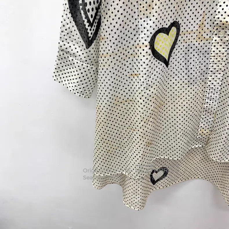 Dior Dior Colour-blocked polka dot love print cotton lapel sing Size XS / US 0-2 / IT 36-38 - 4 Thumbnail