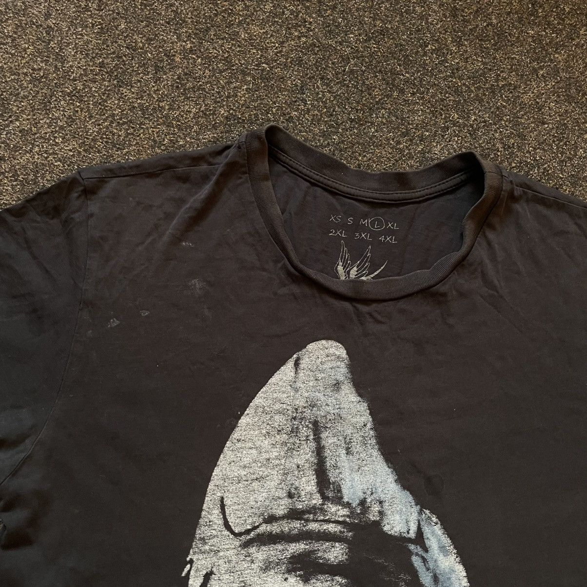 Vintage Vintage 2000s Shark Graphic Tee Faded Black Horror Goth L Size US L / EU 52-54 / 3 - 5 Thumbnail