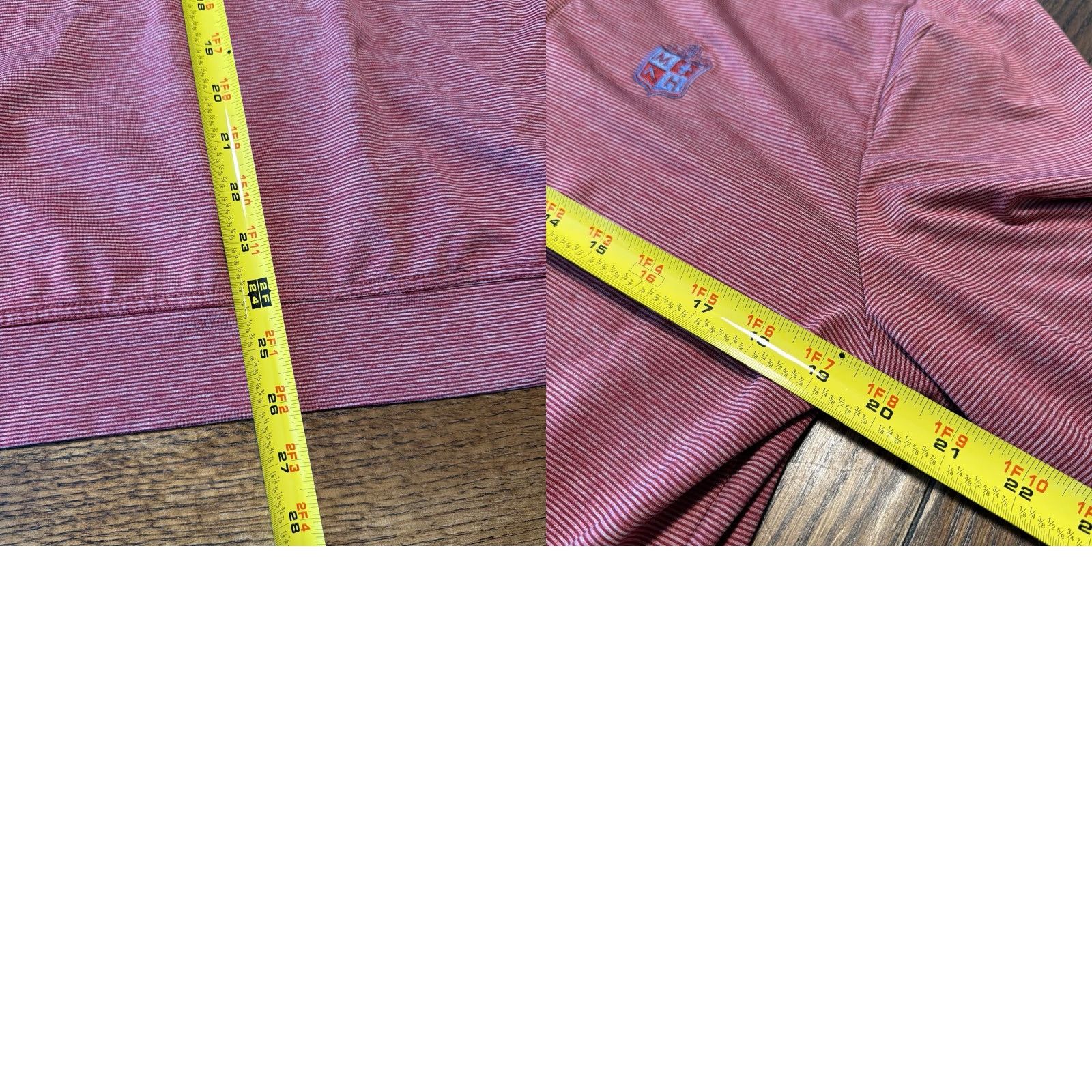 johnnie-O johnnie-O Mens Small Golf Polo Striped Montour Heights Country Club Performance Regular 1/4 Zip Logo Embroidered Red Mens Polo Country Club Golf Size US S / EU 44-46 / 1 - 8 Thumbnail