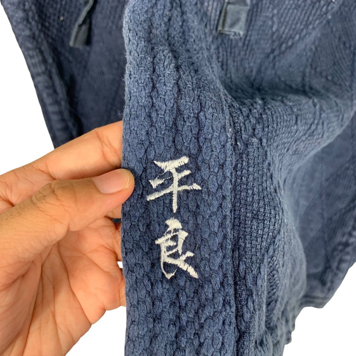 Japanese Brand Indigo Blue Sashiko Thickweave Hantan Kimono #2942-C133 Size US L / EU 52-54 / 3 - 13 Thumbnail