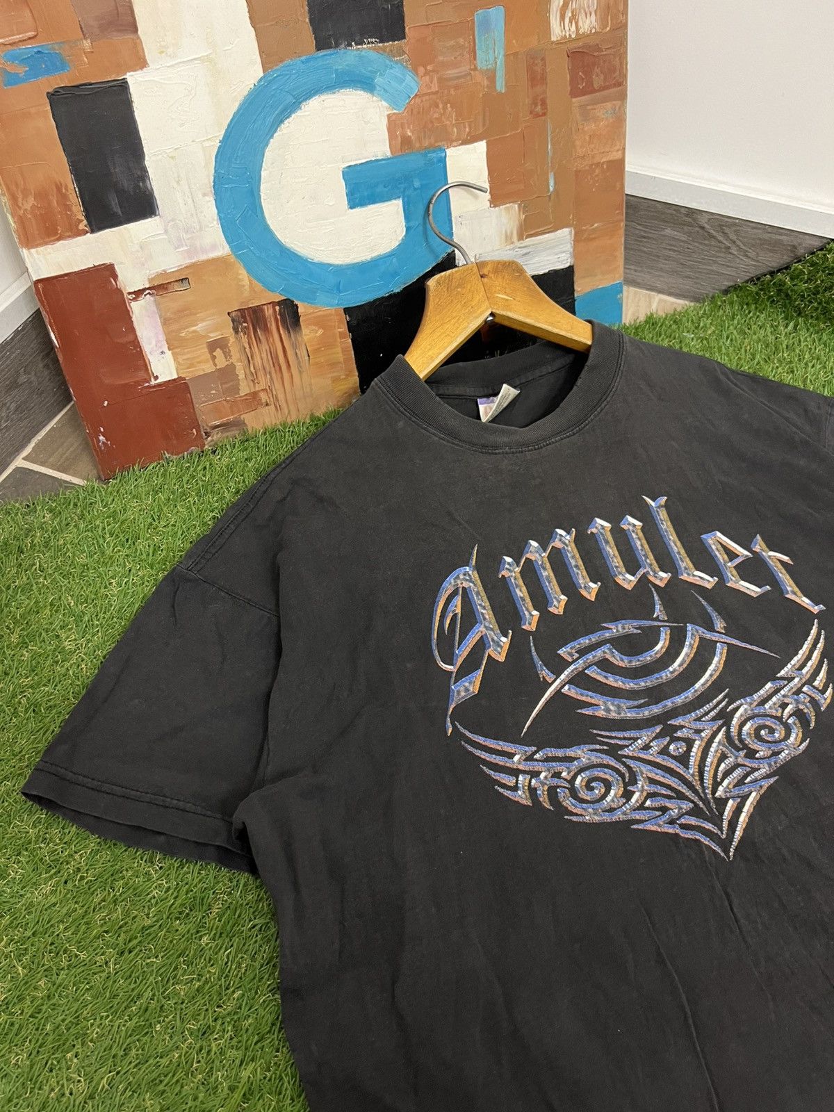 Band Tees × Vintage 90S Vintage Tribal Amulet Band Goth Grung t shirt tour tees Size US XL / EU 56 / 4 - 2 Thumbnail