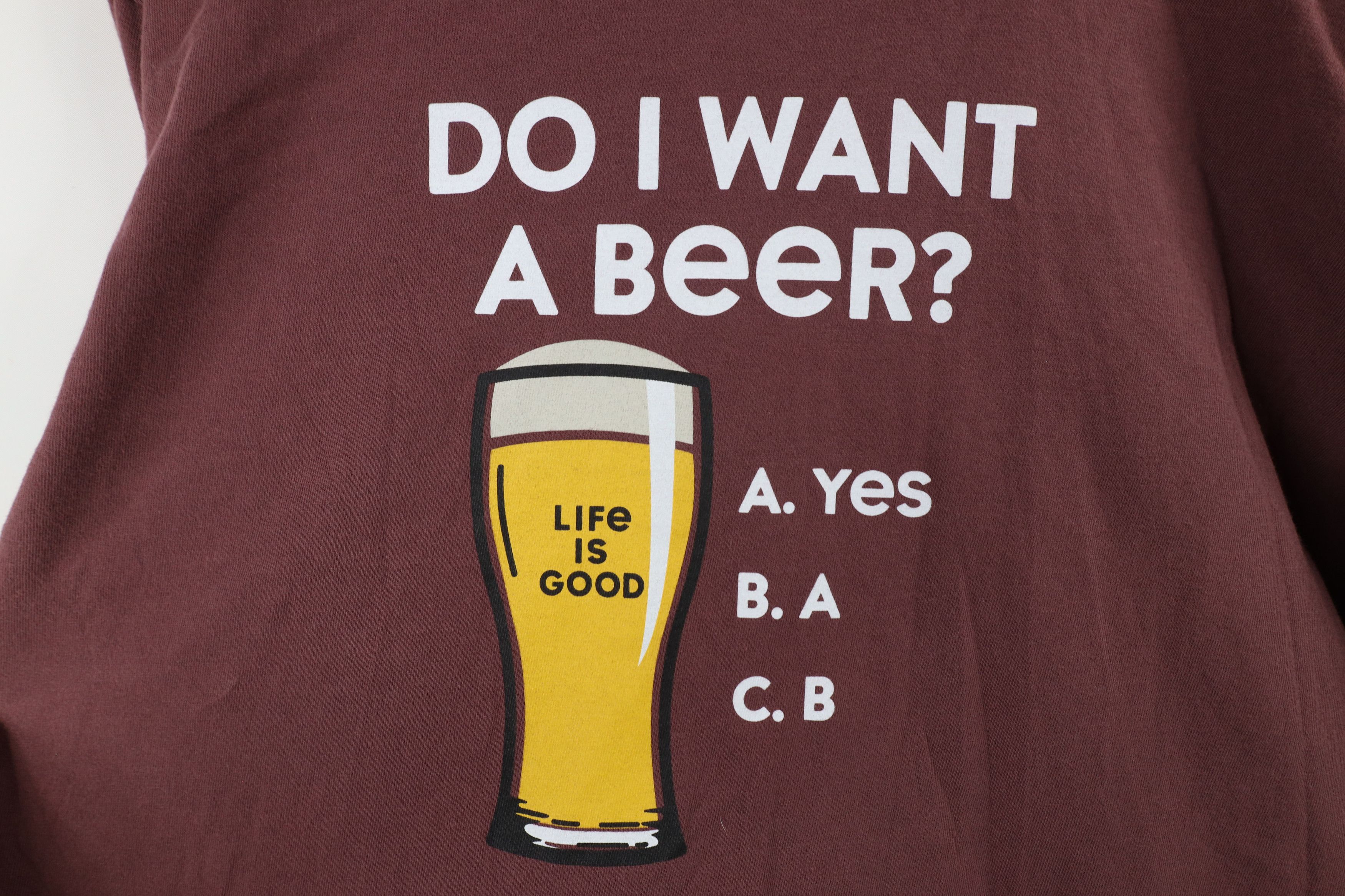 Life is Good × Vintage Life Is Good Do I Want A Beer Long Sleeve T-Shirt Red Size US L / EU 52-54 / 3 - 5 Thumbnail