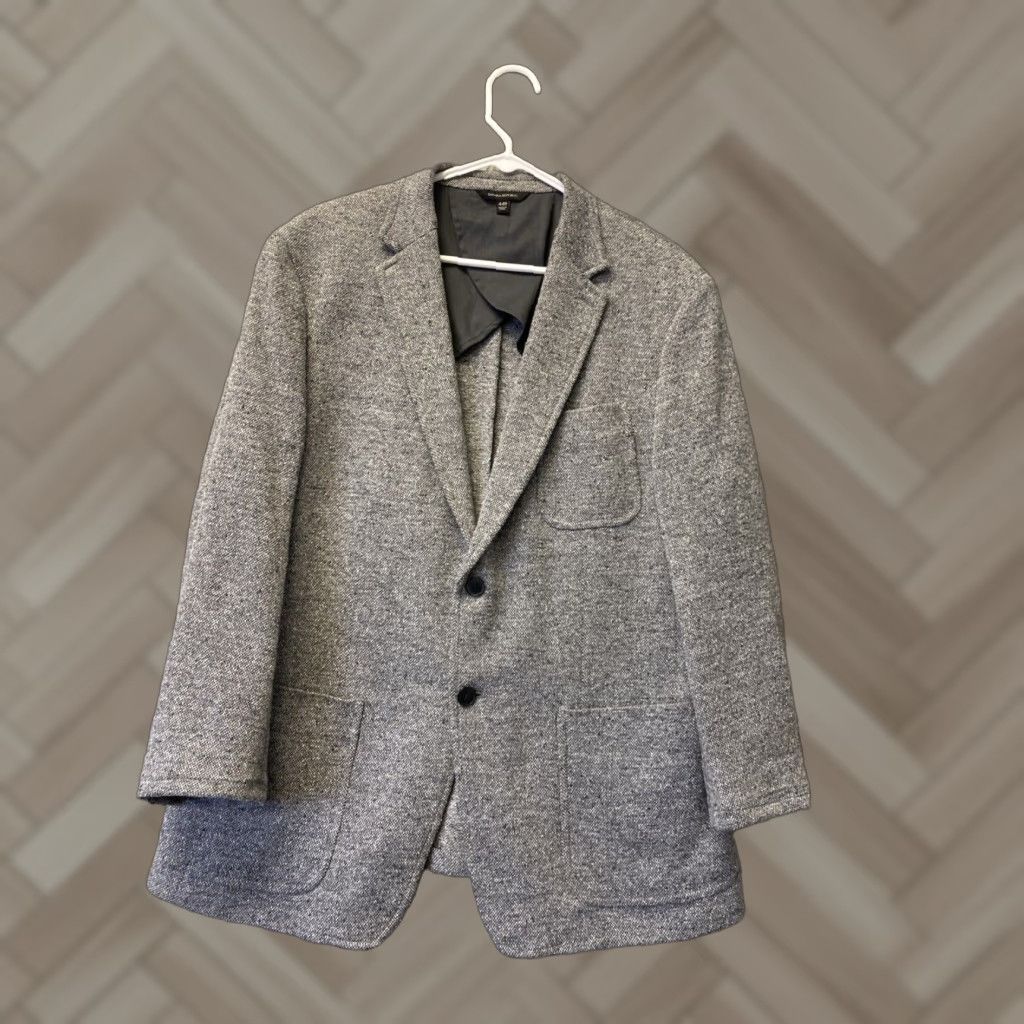 Banana Republic Banana Republic Men's Blazer 44R Gray Wool Cotton Slim Fit Two-Button Sport Coat Size US XXL / EU 58 / 5 - 1 Thumbnail