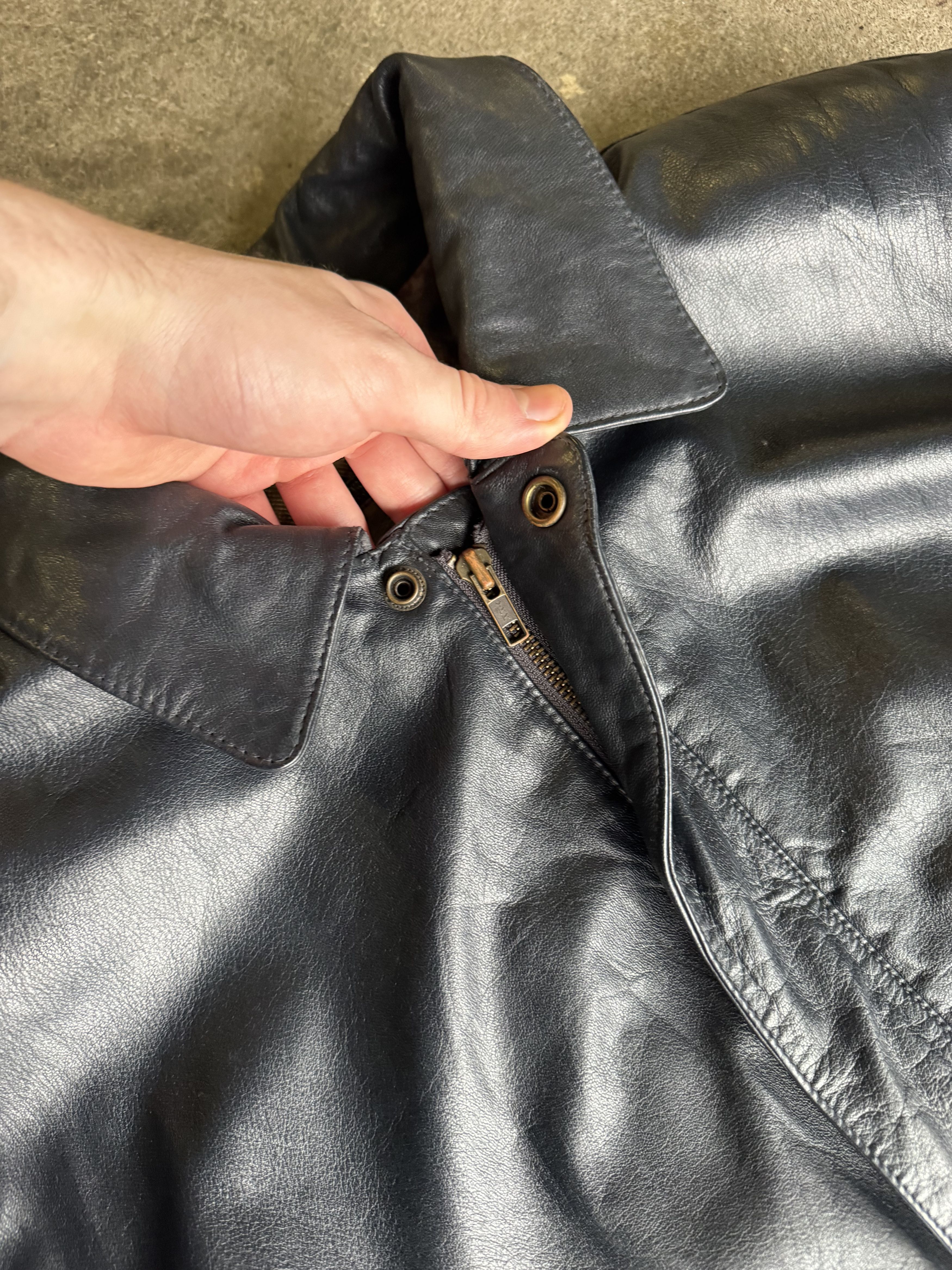Other Vintage 90s Black Leather Jacket Size US L / EU 52-54 / 3 - 3 Thumbnail