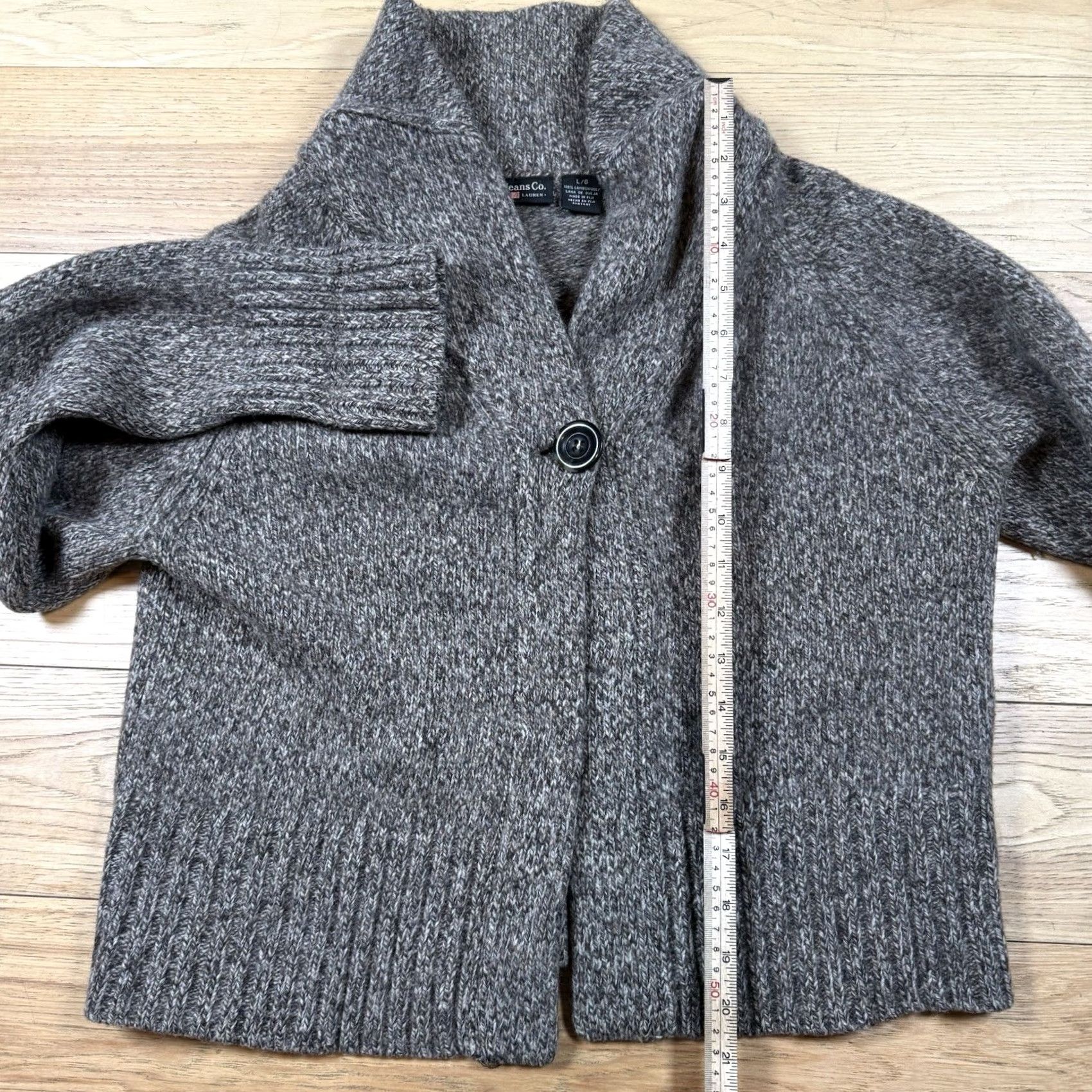 Ralph Lauren Polo Ralph Lauren Cardigan Sweater Wool Ladies L Shawl Collar Gray merchandising style unsure** Size L / US 10 / IT 46 - 6 Thumbnail