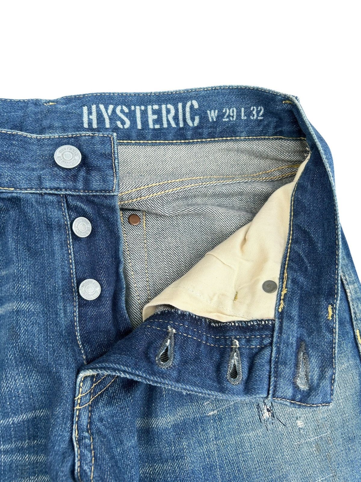 Kapital Vintage Hysteric Glamour Selvedge Distressed Denim Jeans Size US 31 - 9 Thumbnail