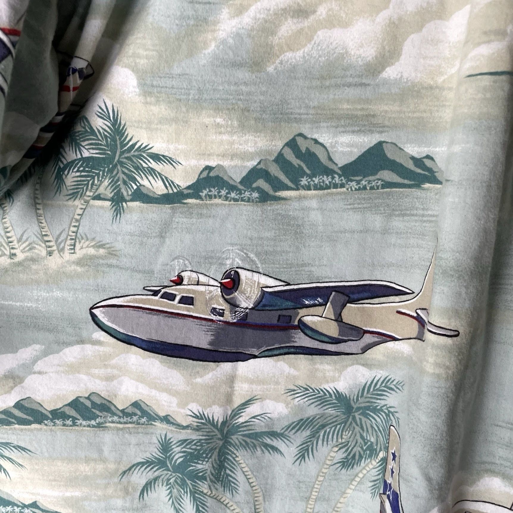 Vintage VINTAGE Weekender Shirt Mens 2XL Blue Airplane Hawaiian Retro Aloha Travel Casual Short Sleeve Button-Up Size US XXL / EU 58 / 5 - 6 Thumbnail