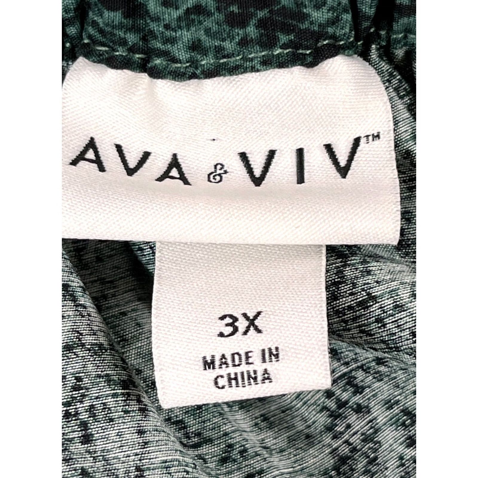 Vintage Ava & Viv Skirt Womens Size 3X Green Black Snake Print Tiered Flowy Midi Skirt Size 40" / US 18 - 6 Thumbnail
