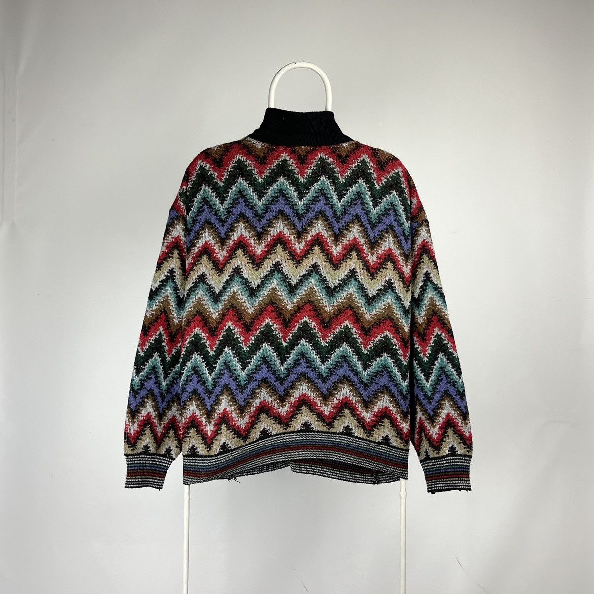 Vintage Carlo Martino sweater wool zip missoni style size XLarge Size US XL / EU 56 / 4 - 2 Thumbnail