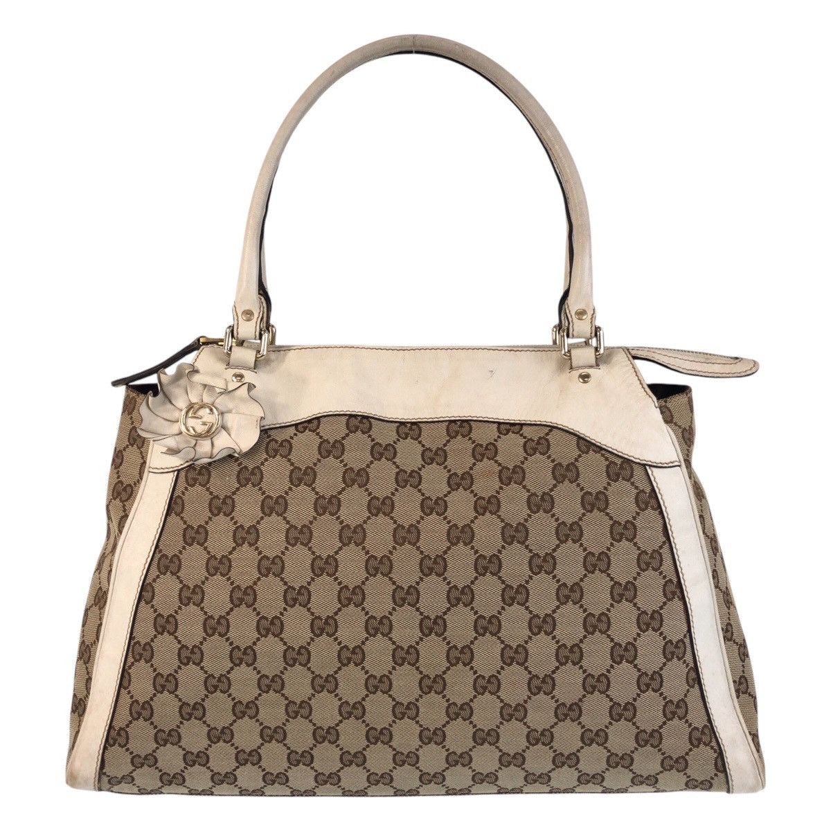 Gucci Gucci Trophy GG Canvas 2Way Tote Bag Canvas Shoulder Bag 189828 in Beige, Women's