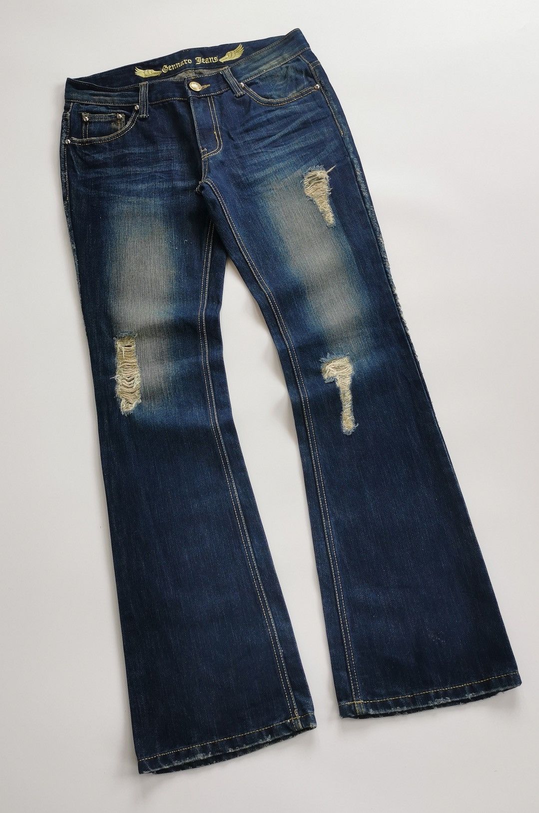 If Six Was Nine Bootcut Flare Gennaro Denim Jeans Size US 31 - 2 Thumbnail