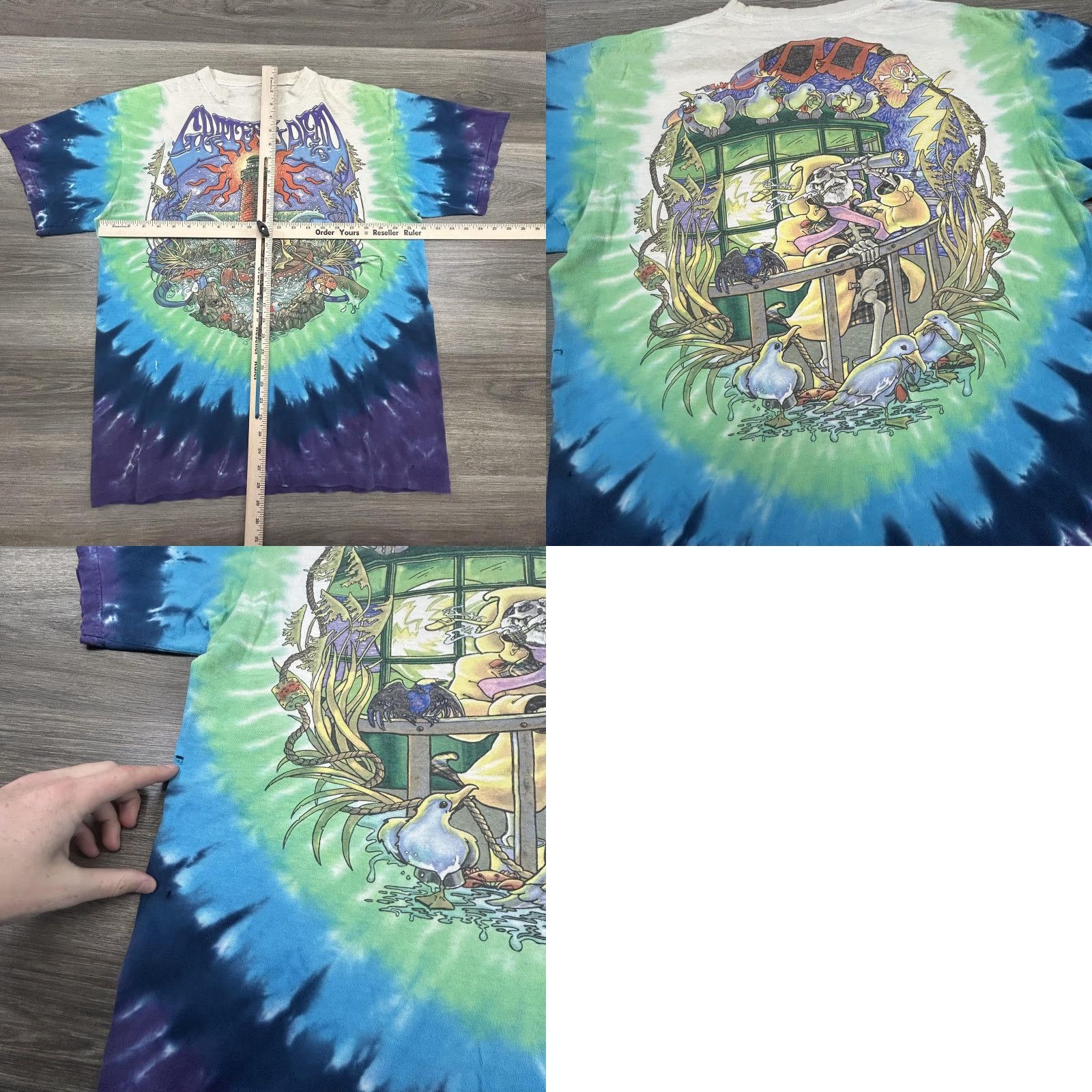 Liquid Blue Vintage Grateful Dead Shirt Mens XL Tie Dye Lighthouse Skeleton 2000 GDP Ocean Shirt Size US XL / EU 56 / 4 - 8 Thumbnail