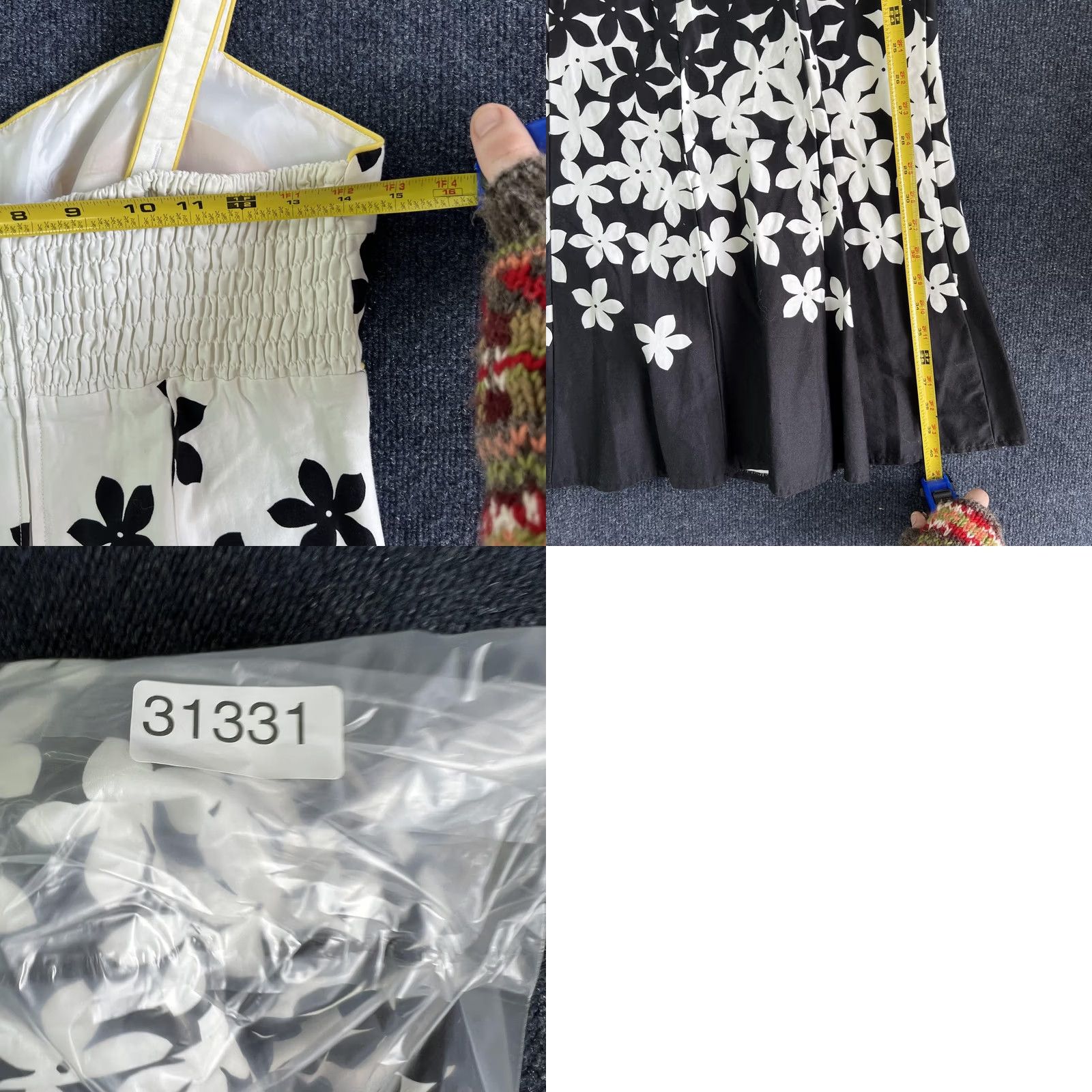 Madison Madison Leigh Dress Womens 12 Black White Floral Sundress Knee Length Sleeveless Sweetheart Stranger? Size XL / US 12-14 / IT 48-50 - 8 Thumbnail