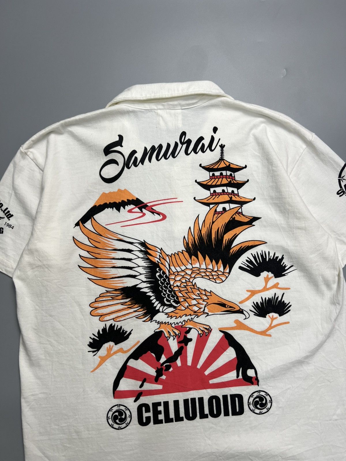 Samurai Jeans × Vintage Vintage Samurai Jeans 'Celluloid Pheonix' Polo Tshirts Size US L / EU 52-54 / 3 - 2 Thumbnail