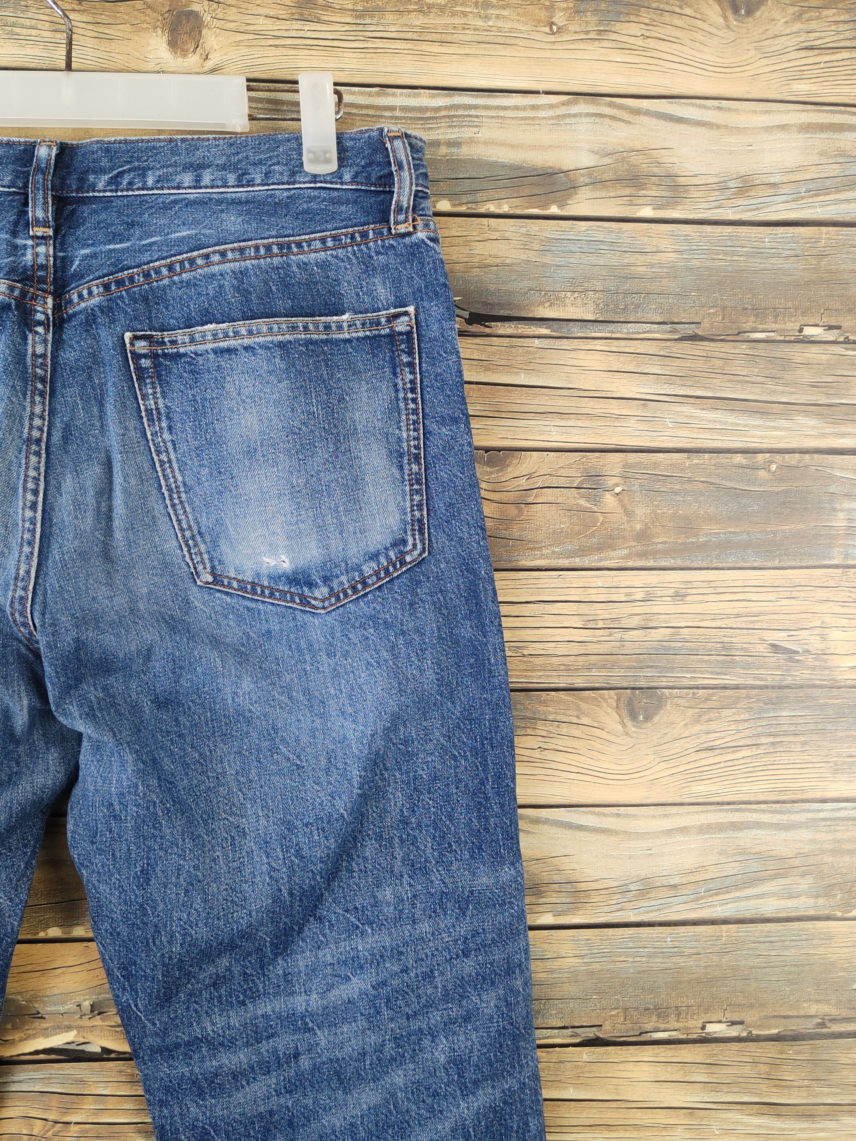 GU GU Dark Blue Distressed Ripped denim Jeans #W1873 Size US 33 - 10 Thumbnail