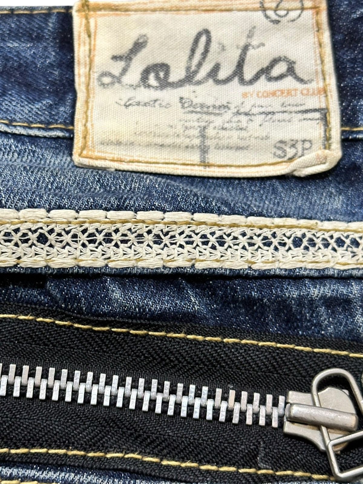 Hysteric Glamour Vintage Lolita jeans Whiskers Grunge Distressed Denim Size US 31 - 7 Thumbnail