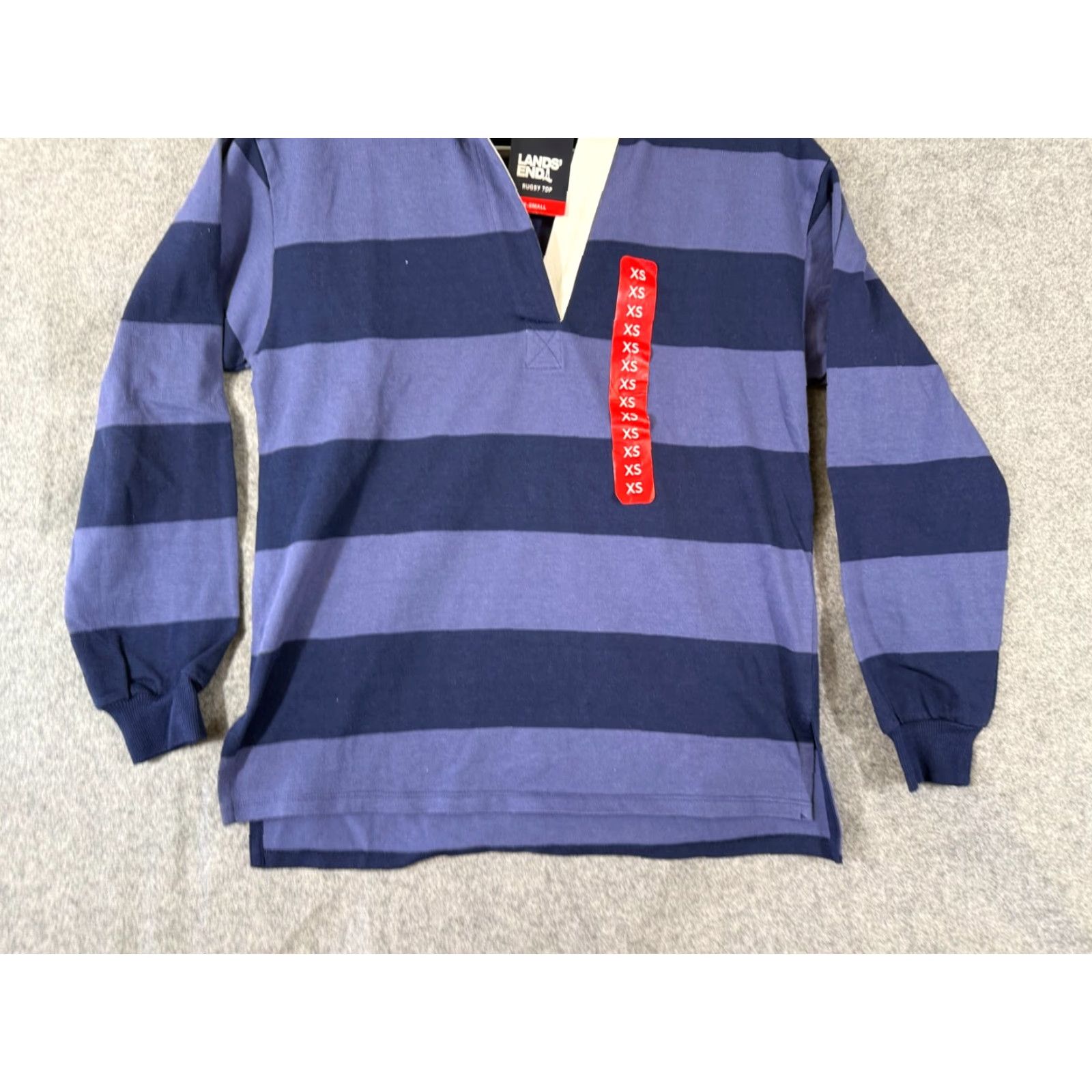 Lands' End Lands' End Rugby Polo Shirt Womens XS Blue Colourblock Long Sleeve Classic Size XS / US 0-2 / IT 36-38 - 4 Thumbnail
