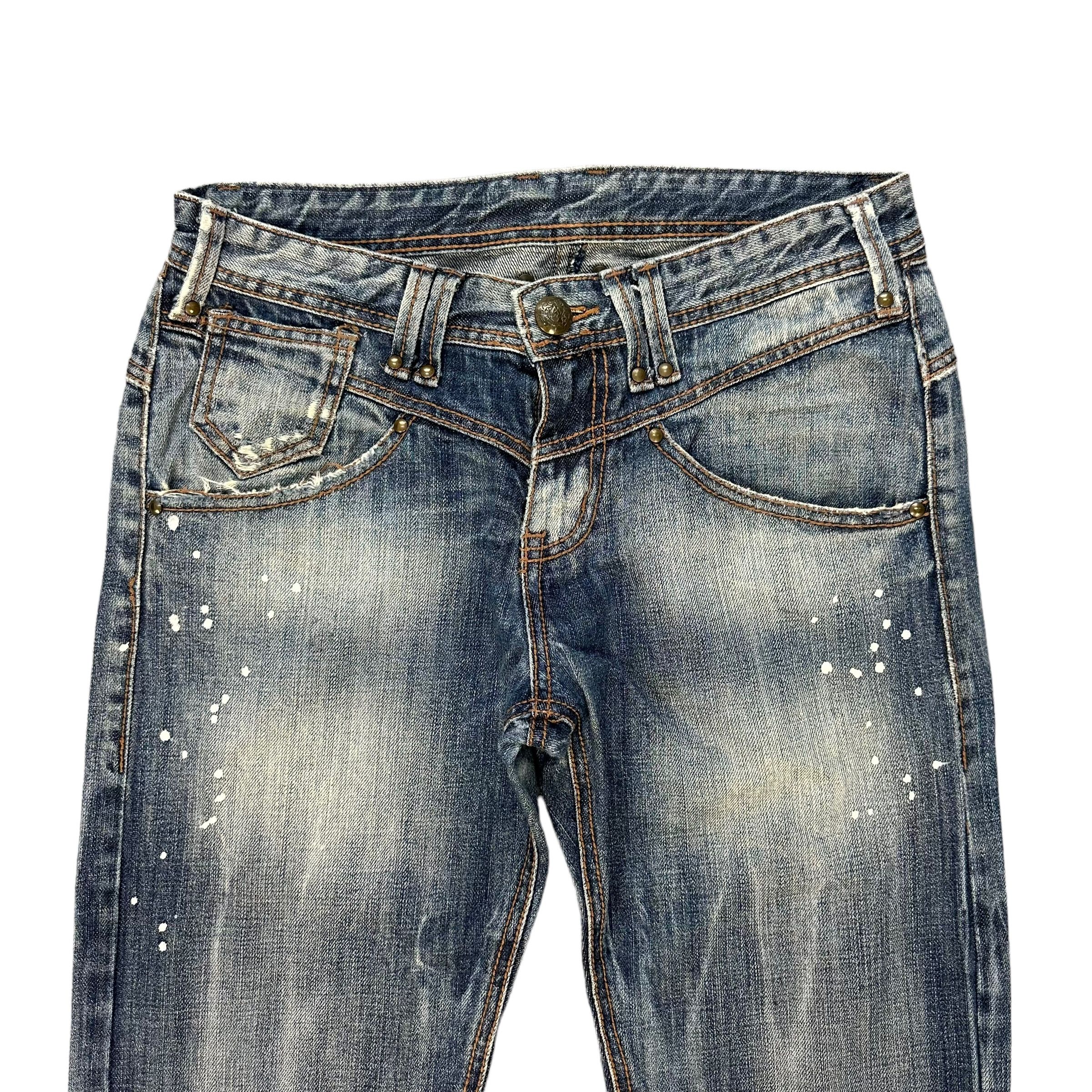 Japanese Brand RATTLE TRAP PAINT SPLATTERS DISTRESS DENIM PANT #8892-035 Size US 31 - 2 Thumbnail