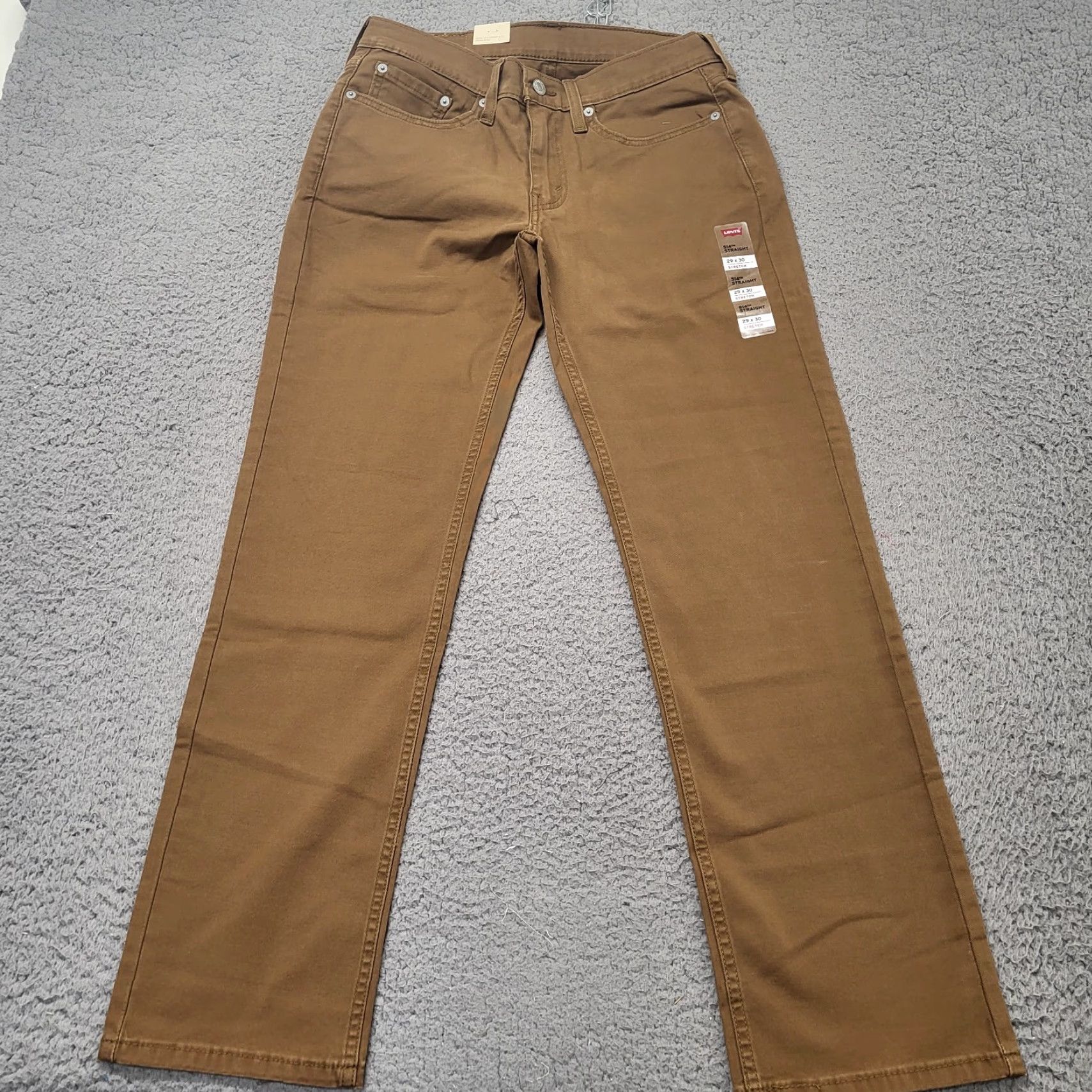 Levi's Levi's 514 Jeans Men's 29X30 Tan Khaki Straight Fit 100% Cotton Denim Chino Jeans Size US 29 - 2 Thumbnail