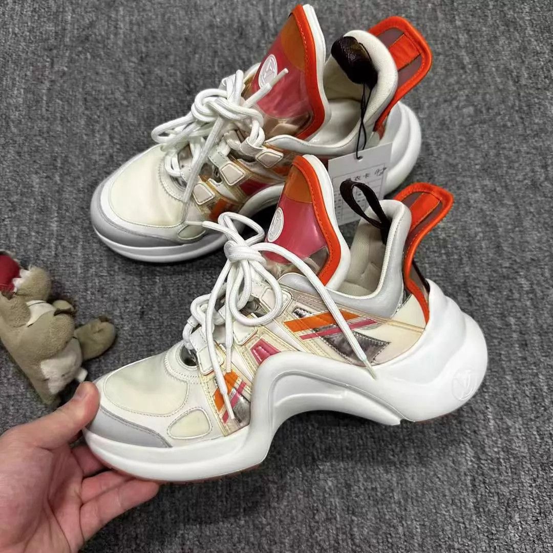 Louis Vuitton Louis Vuitton Jelly Dad Sneaker 98 New White/Orange 37 Size US 6.5 / IT 36.5 - 2 Thumbnail