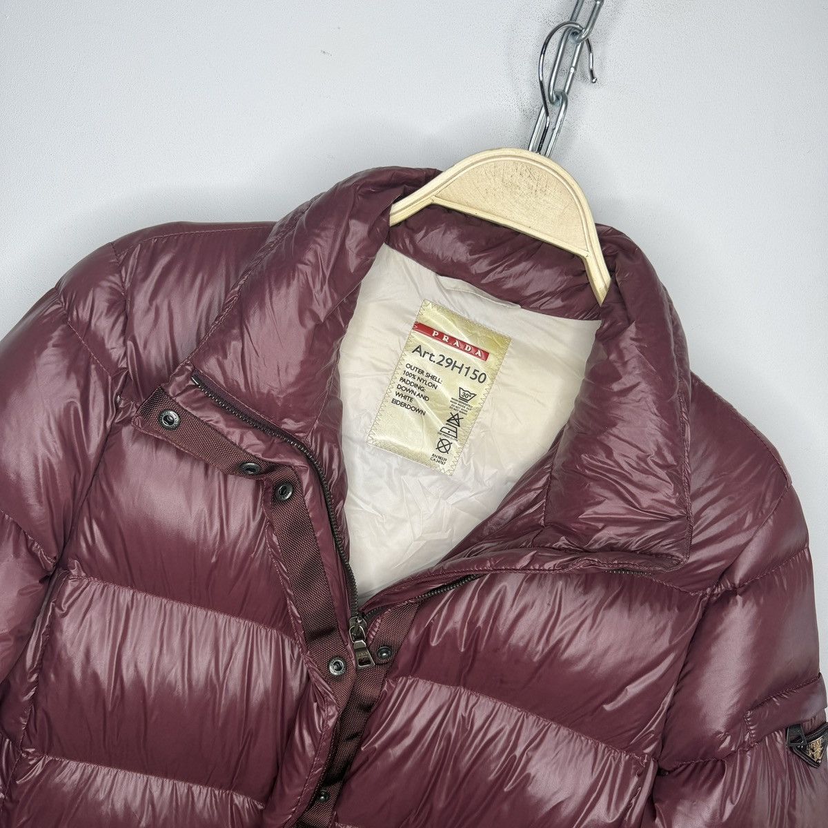 Prada Prada Milano Puffer Down Jacket Re-Nylon Archive Burgundy Size US M / EU 48-50 / 2 - 12 Thumbnail